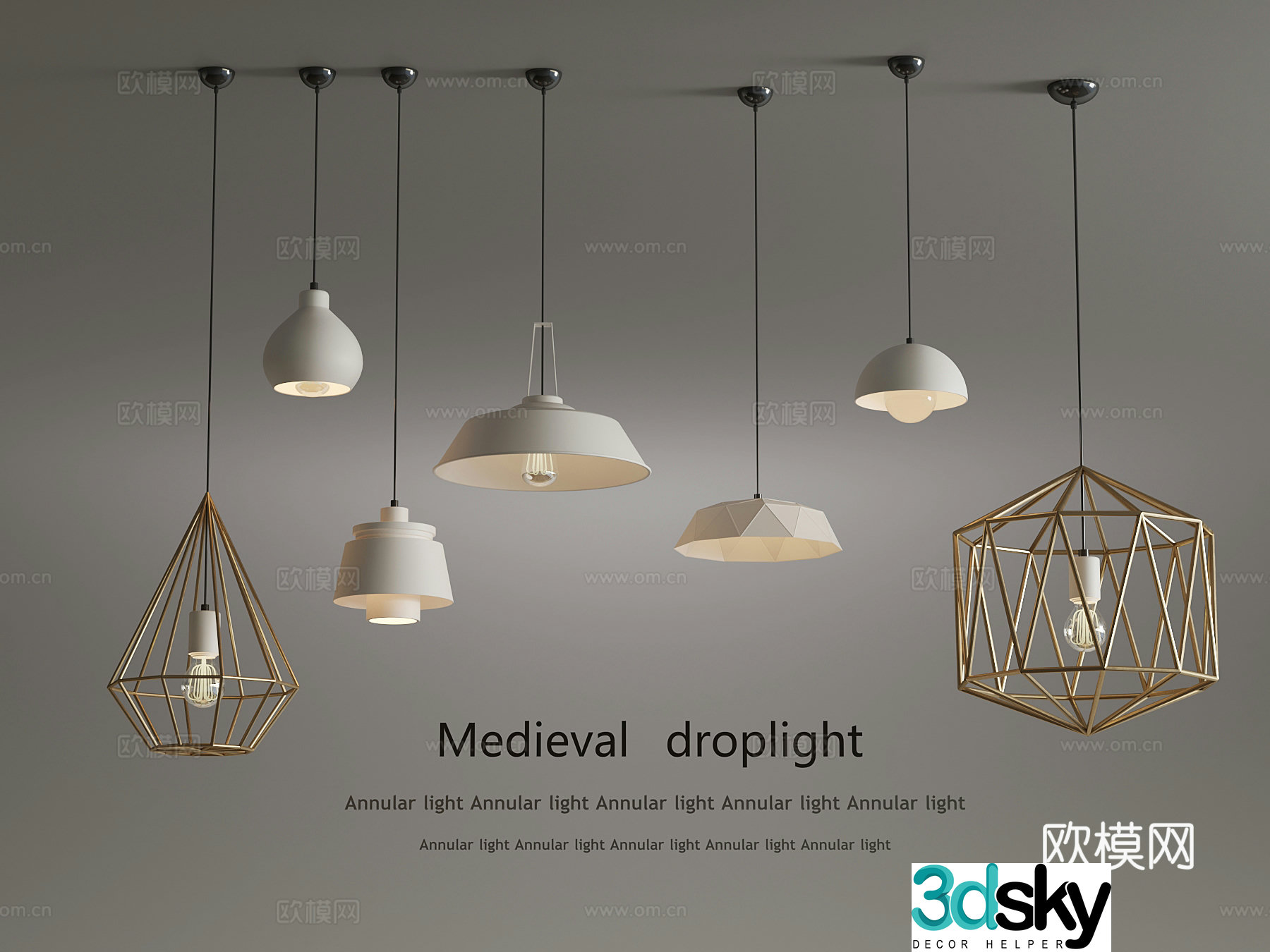 Modern Chandelier Bedroom Simple Chandelier 3D Model