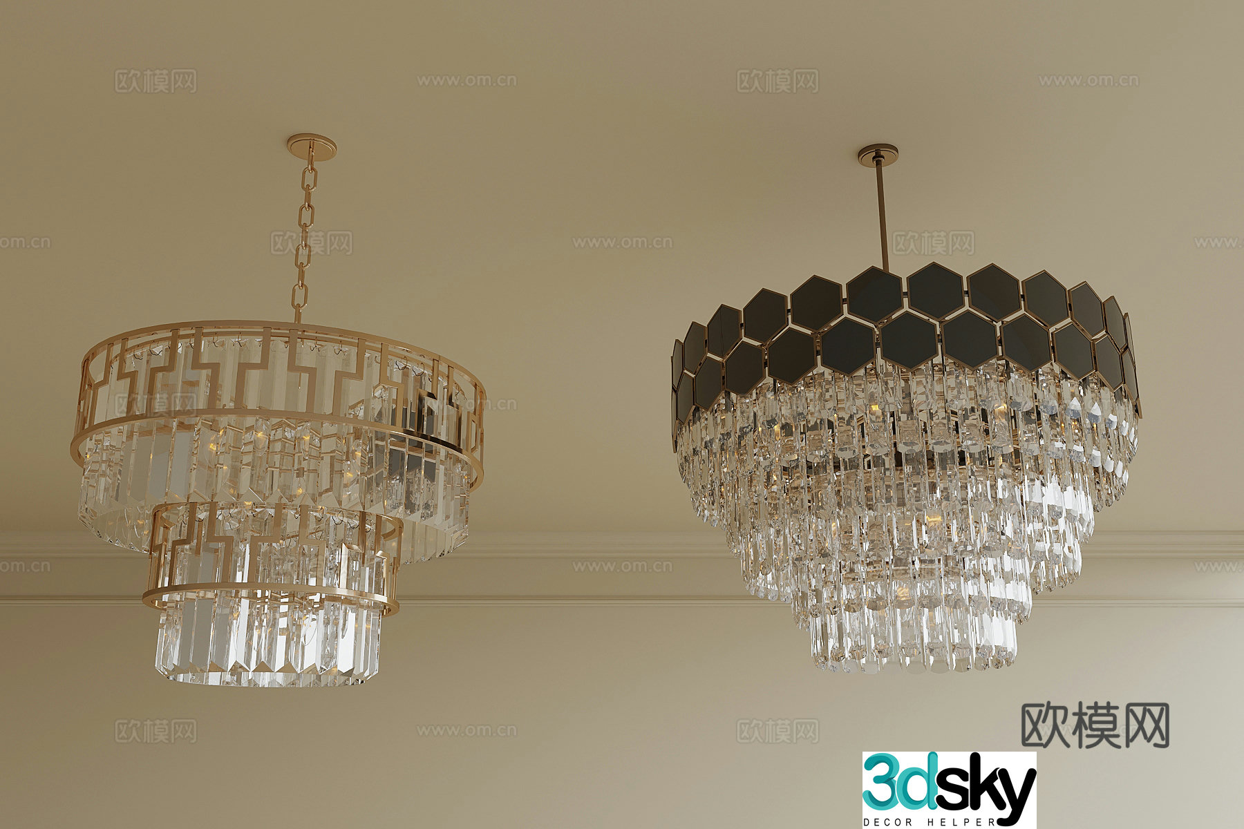 French chandeliers Art chandeliers 3d model