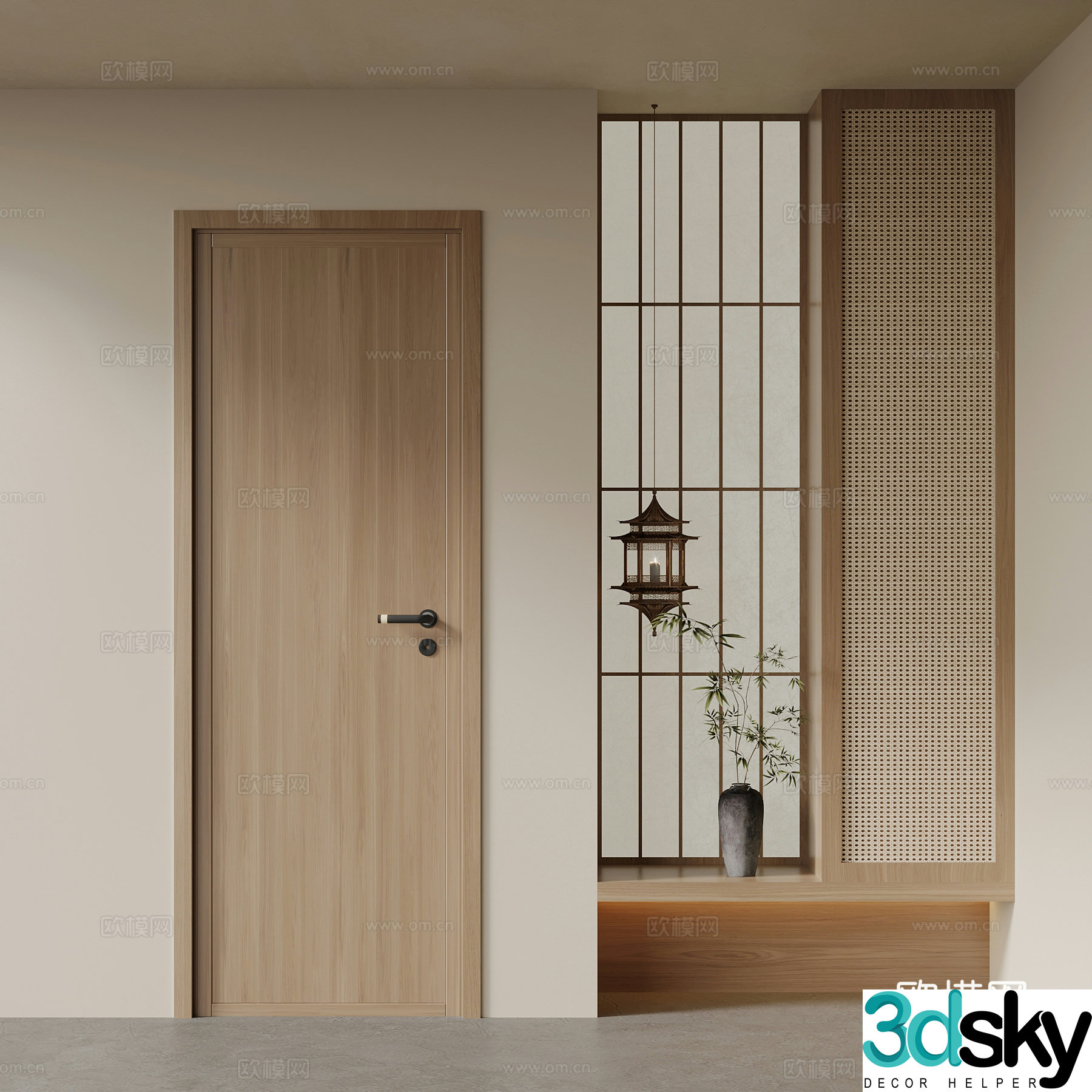 Entrance Jijifeng Entrance Entrance Background End Cabinet Single Open Door 3D Model