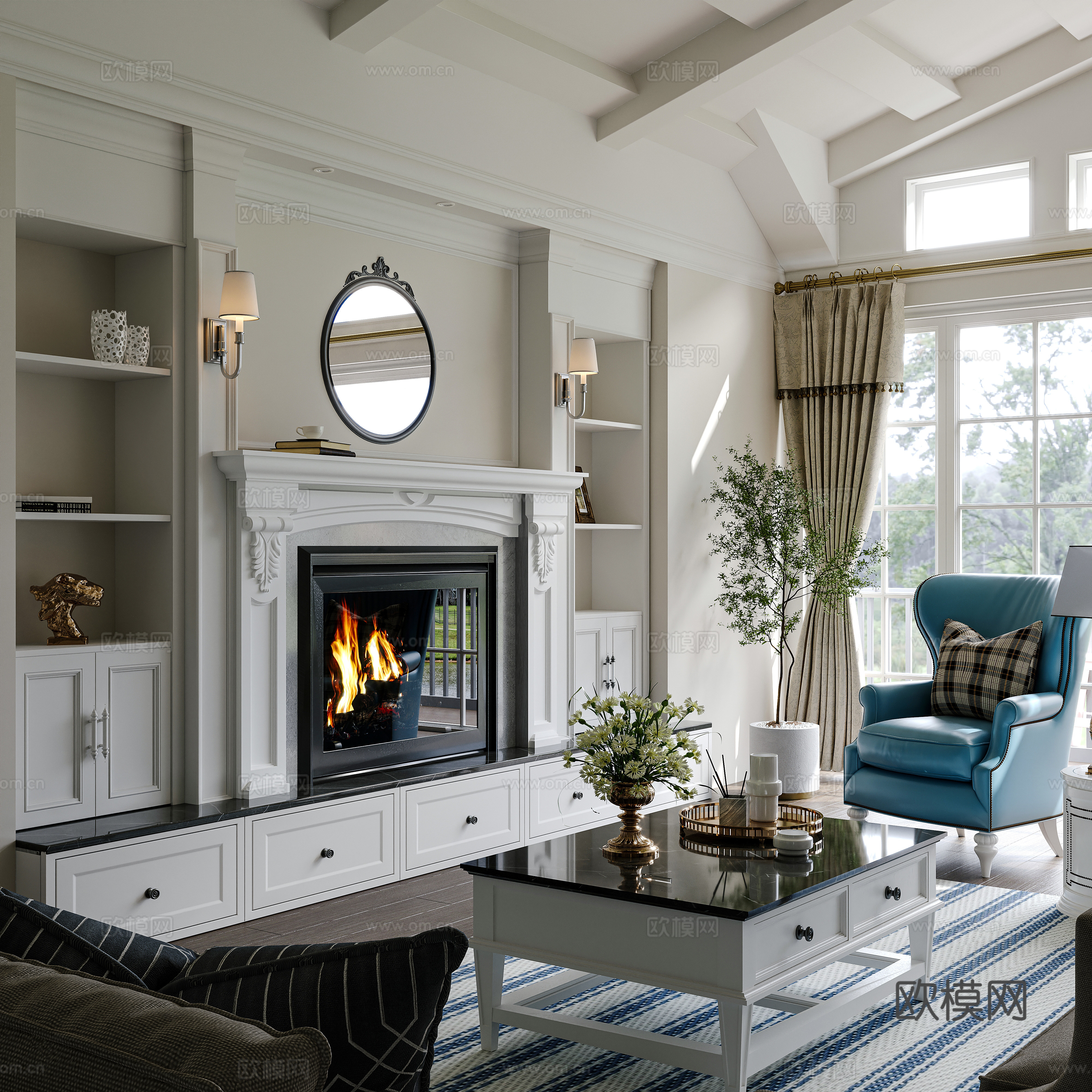 American Nordic Living Room 3D Model