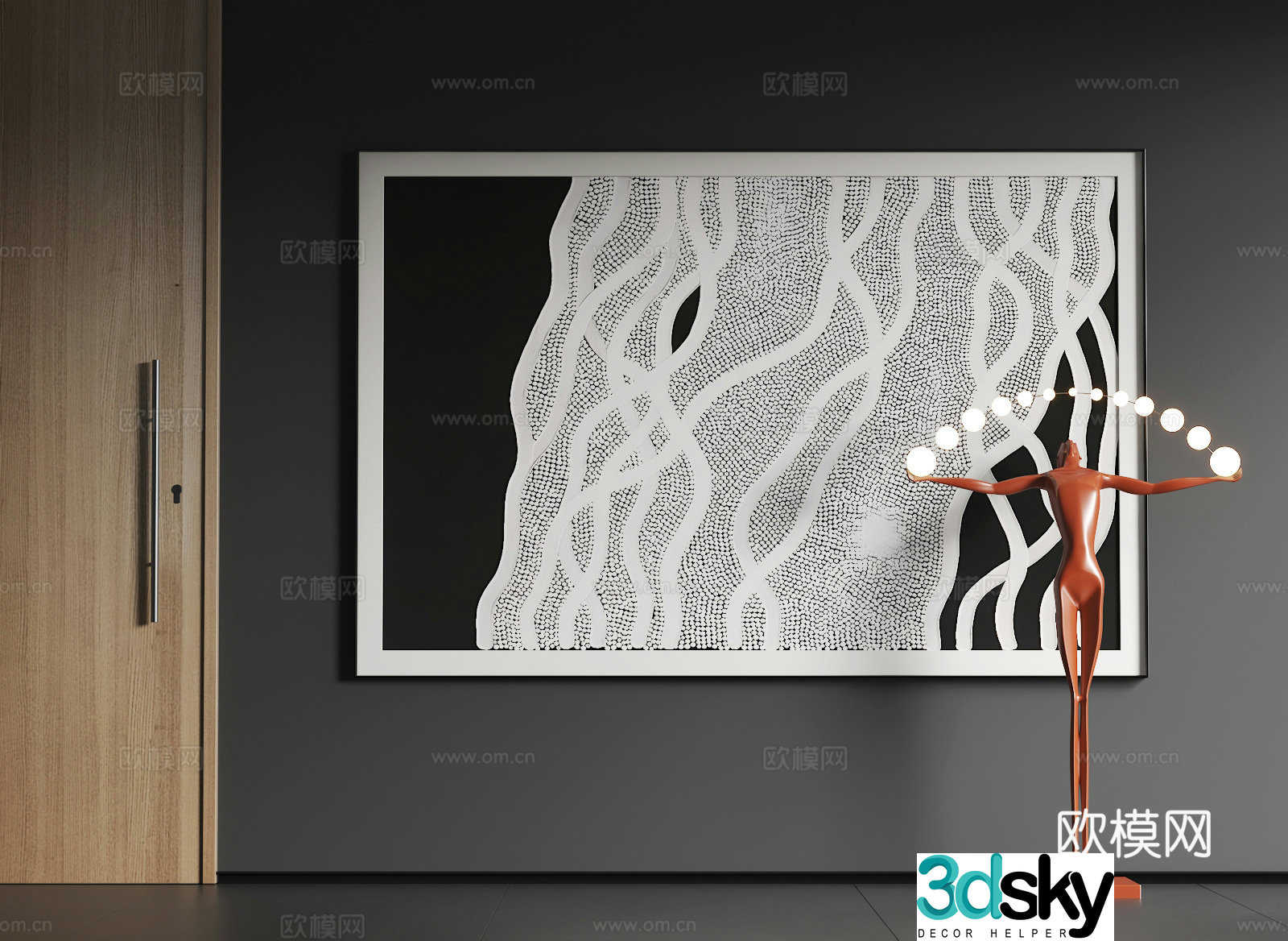 Modern large-scale hanging paintings Modern abstract hanging paintings Modern simple hanging paintings 3d model