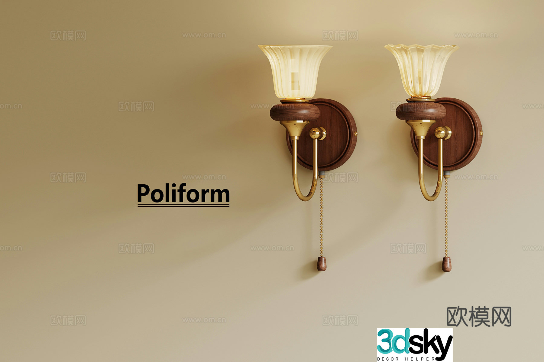 Wall lamp French medieval style wall lamp 3D model
