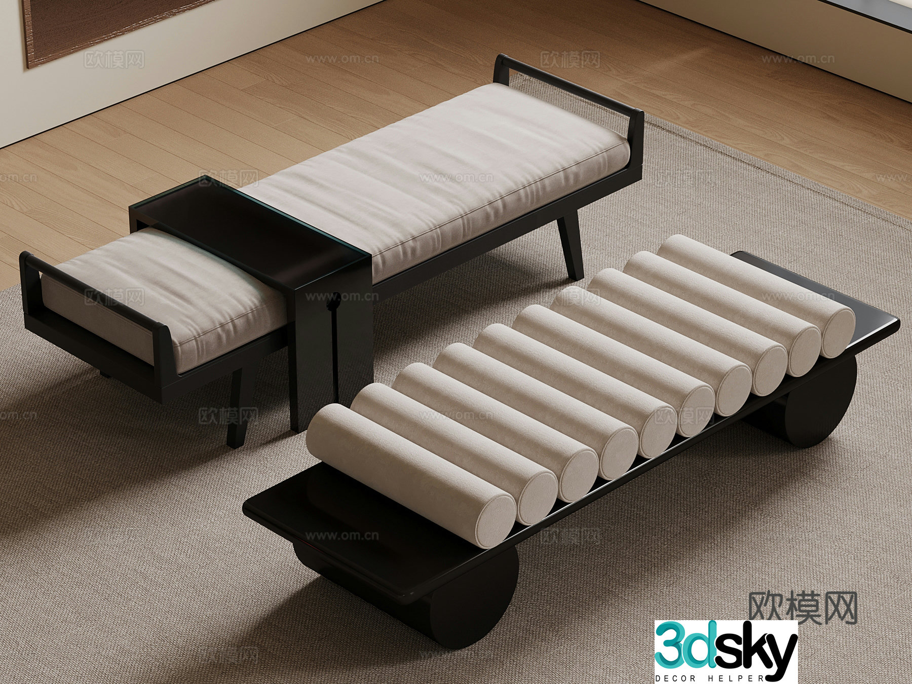 Modern shoe changing stool 3d model