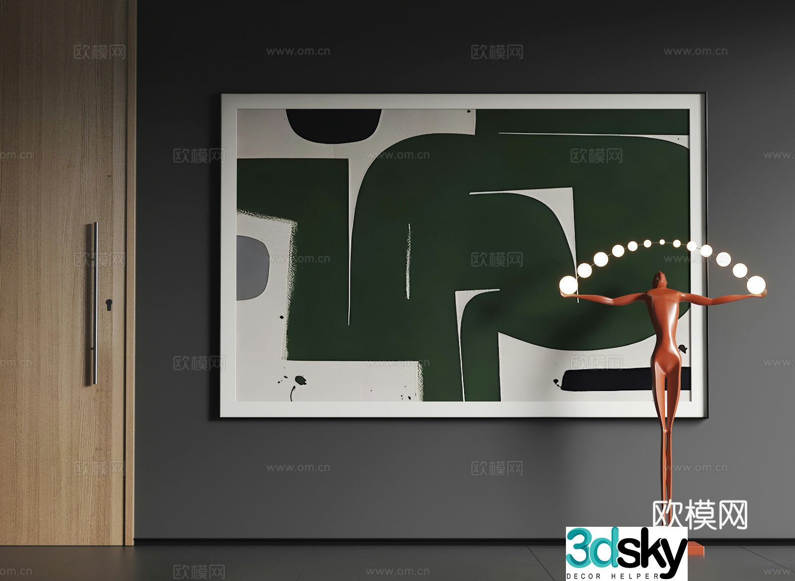 Modern large-scale hanging paintings Modern abstract hanging paintings Modern simple hanging paintings 3d model