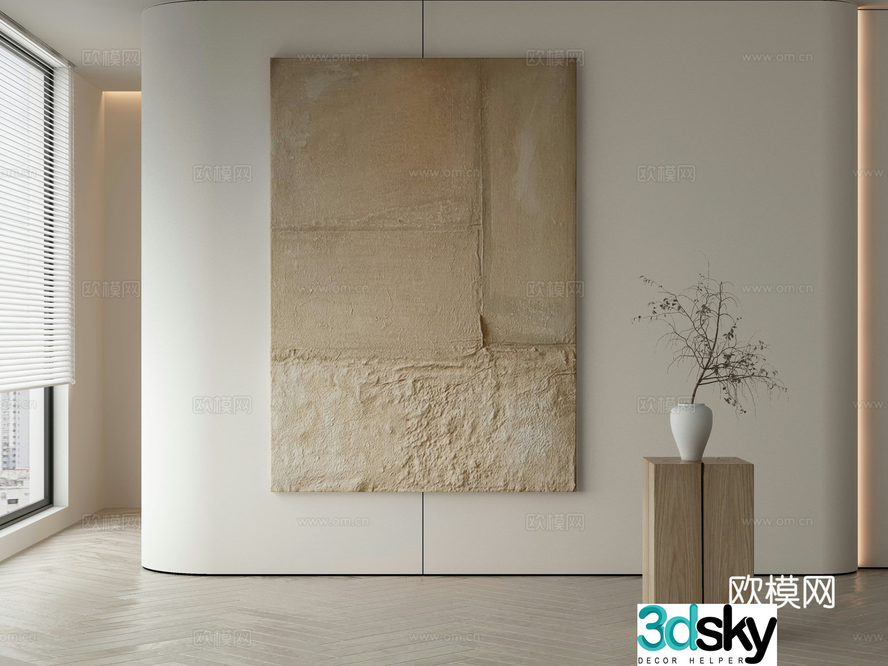 Modern Wasabi Hanging Painting Oil Painting 3D Model