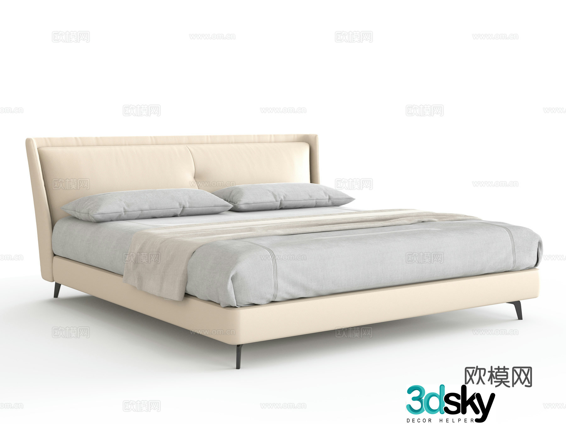 Double bed 3d model
