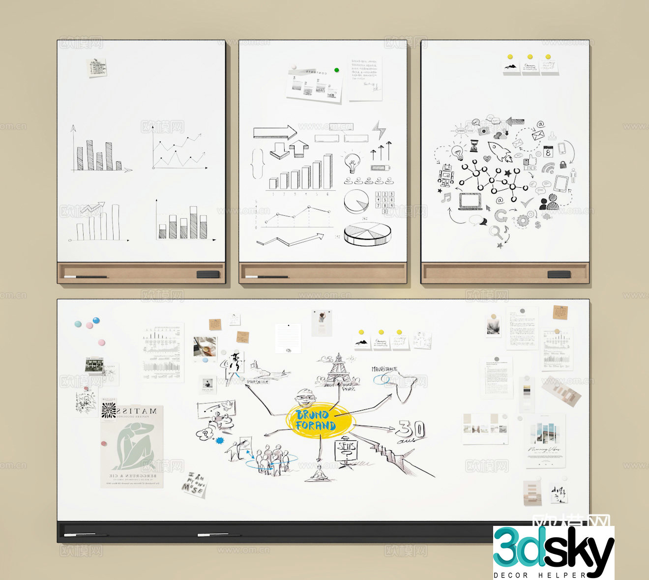 Whiteboard 3D model