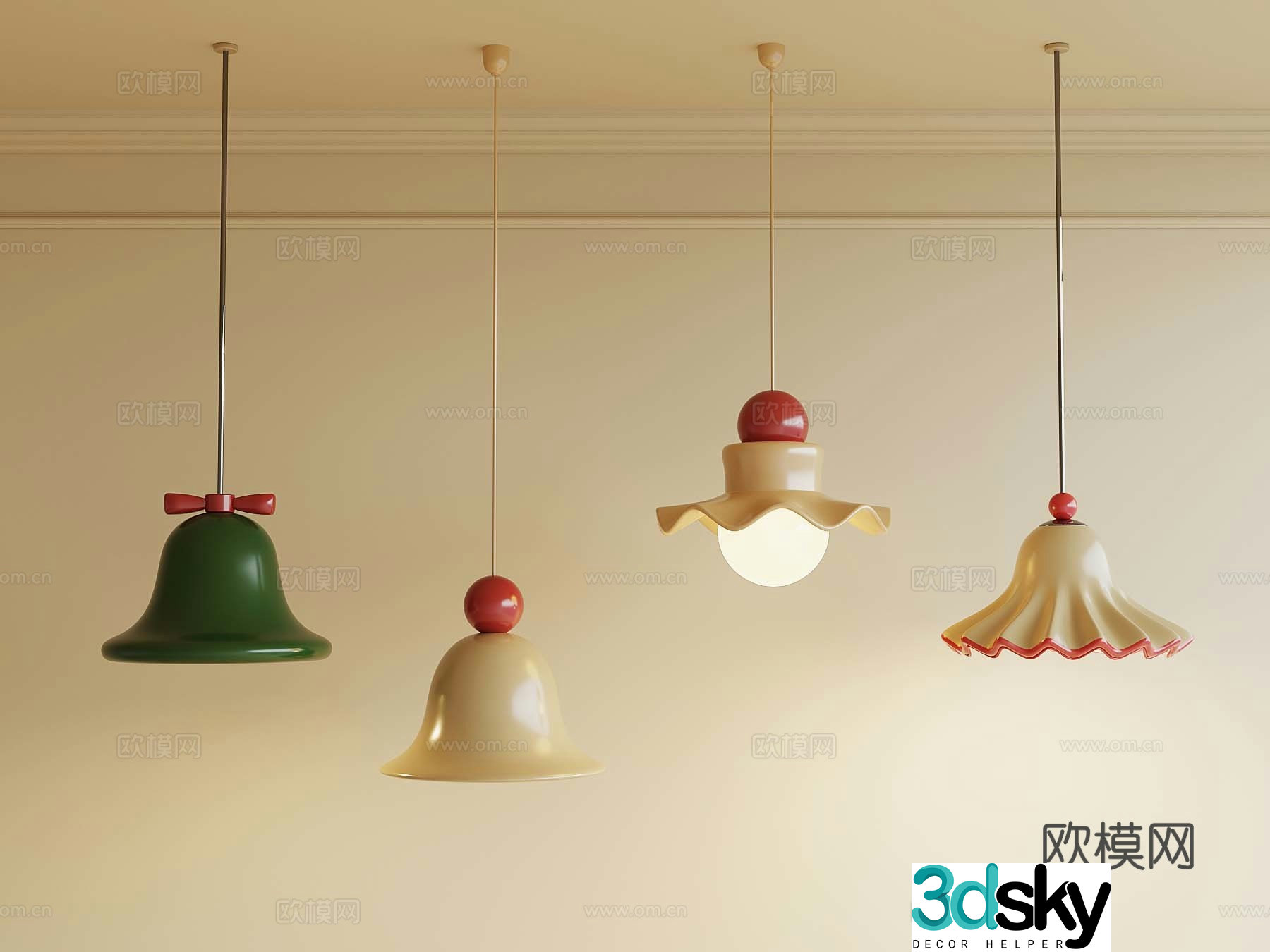 Creamy Chandelier Art Chandelier Creative Chandelier 3d Model