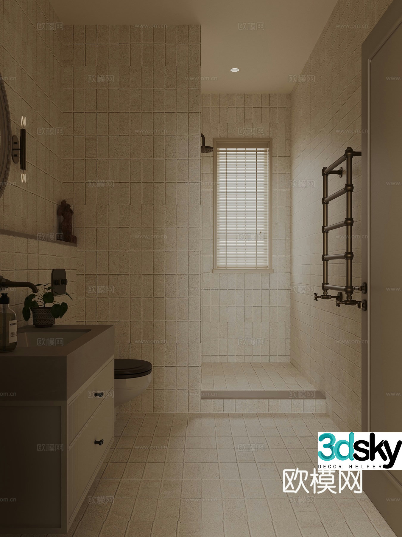 Nordic bathroom 3d model