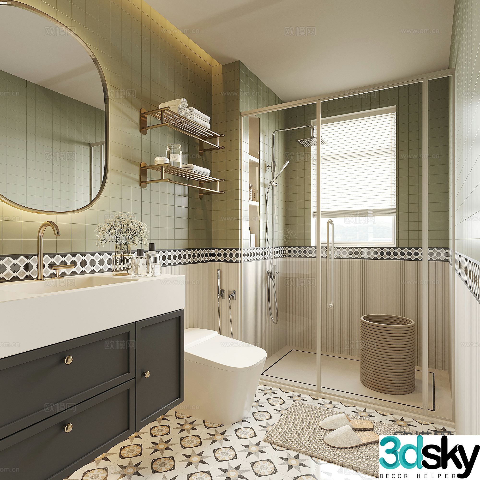 Modern home bathroom 3d model