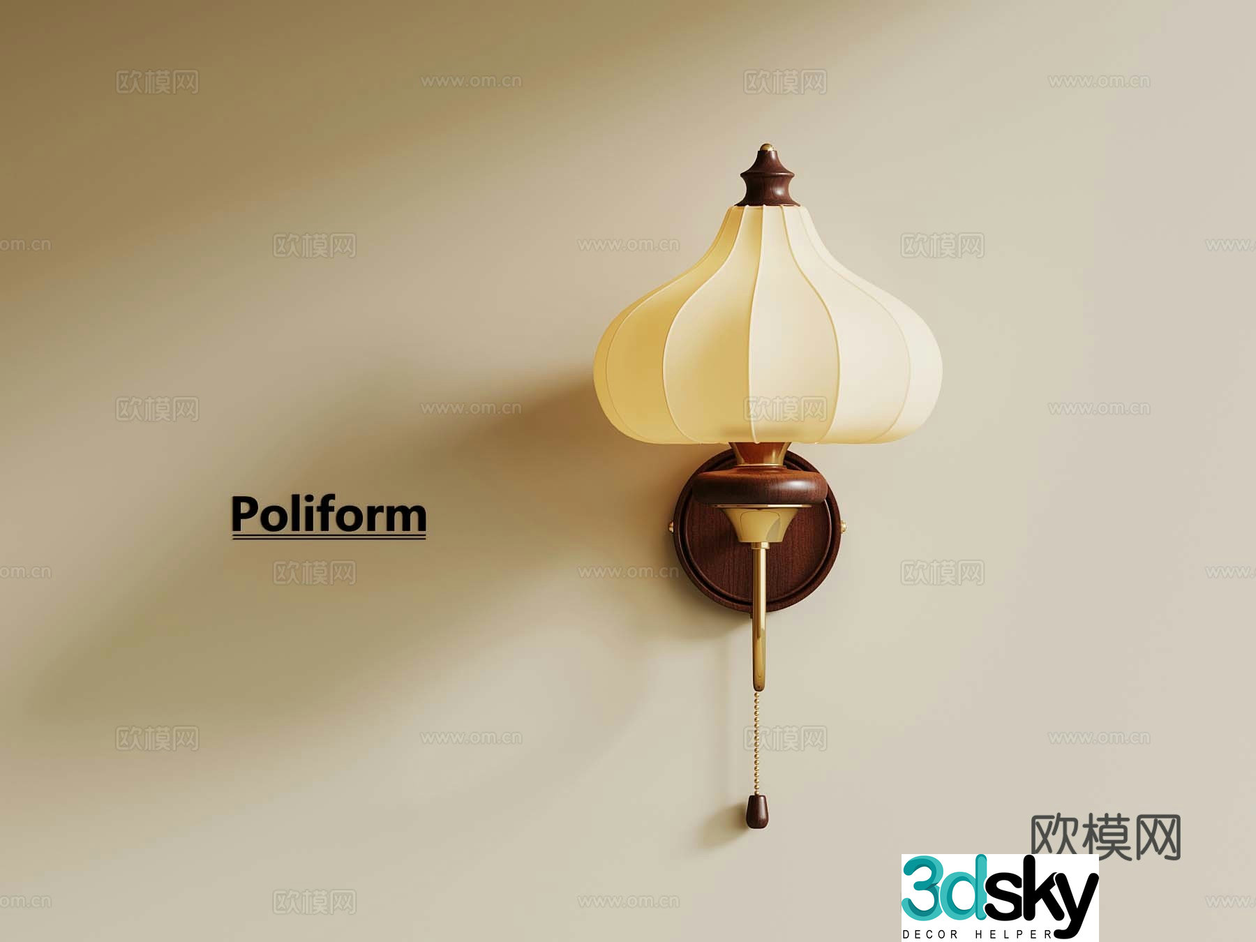 French medieval wall light 3D model