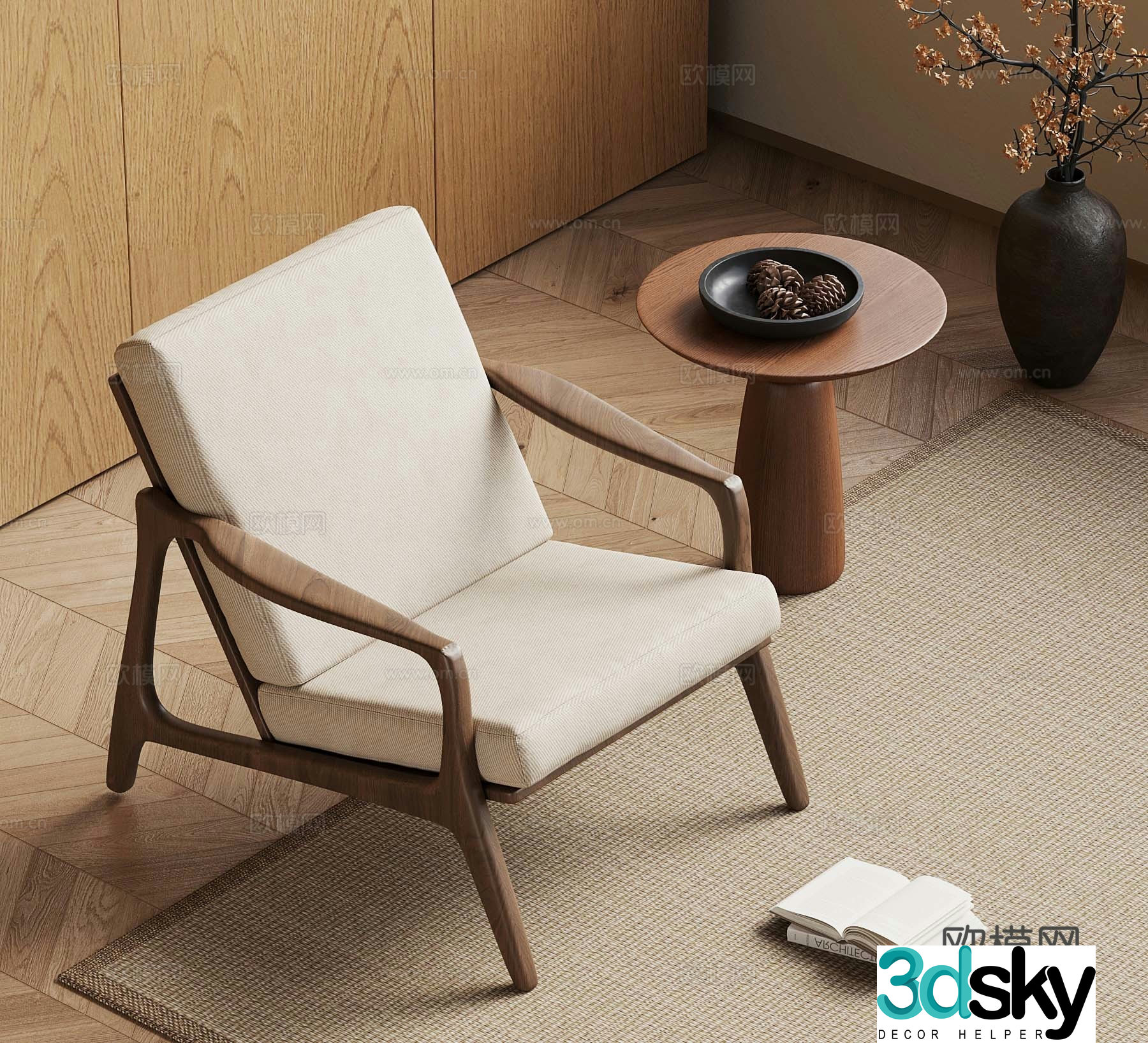 French medieval style leisure chair modern leisure chair 3d model