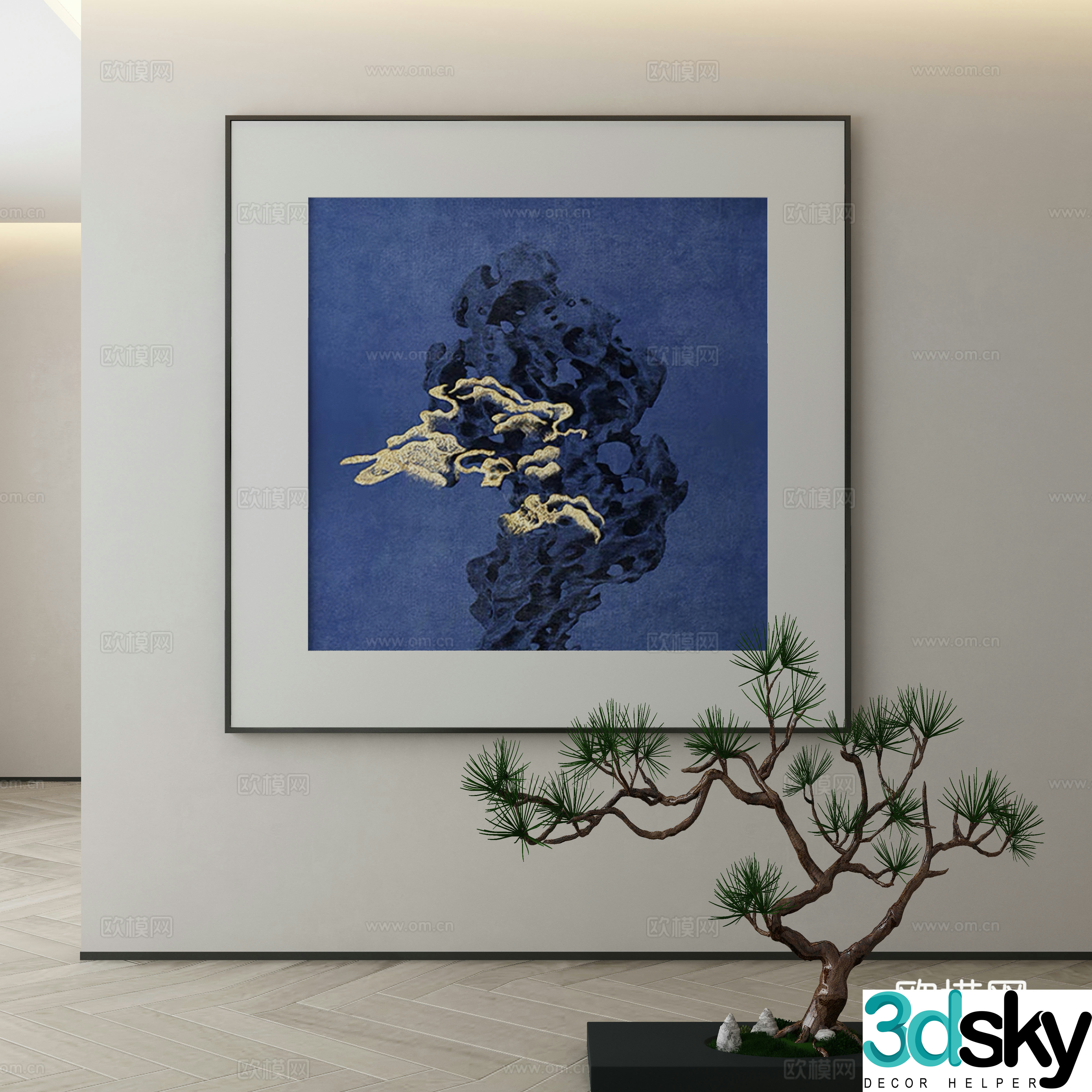 New Chinese style wasabi paintings oil paintings 3D model