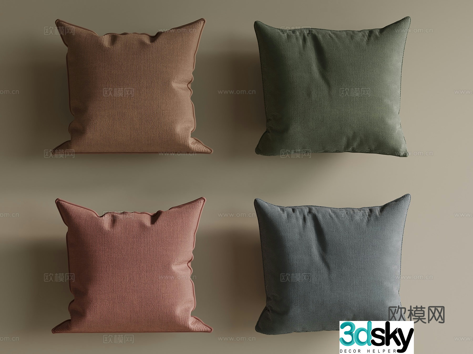 Modern American pillow sofa pillow 3d model