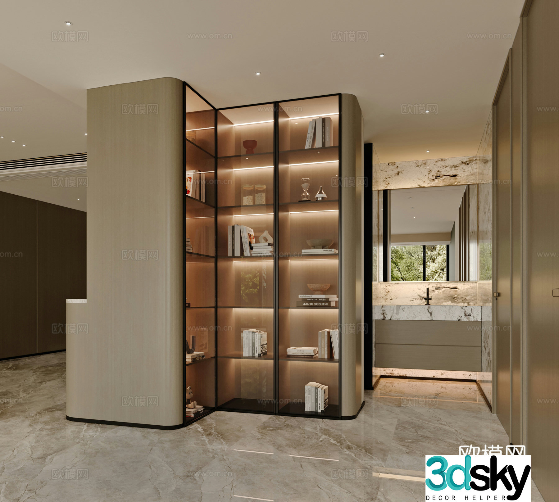 Bathroom cabinet aisle 3d model
