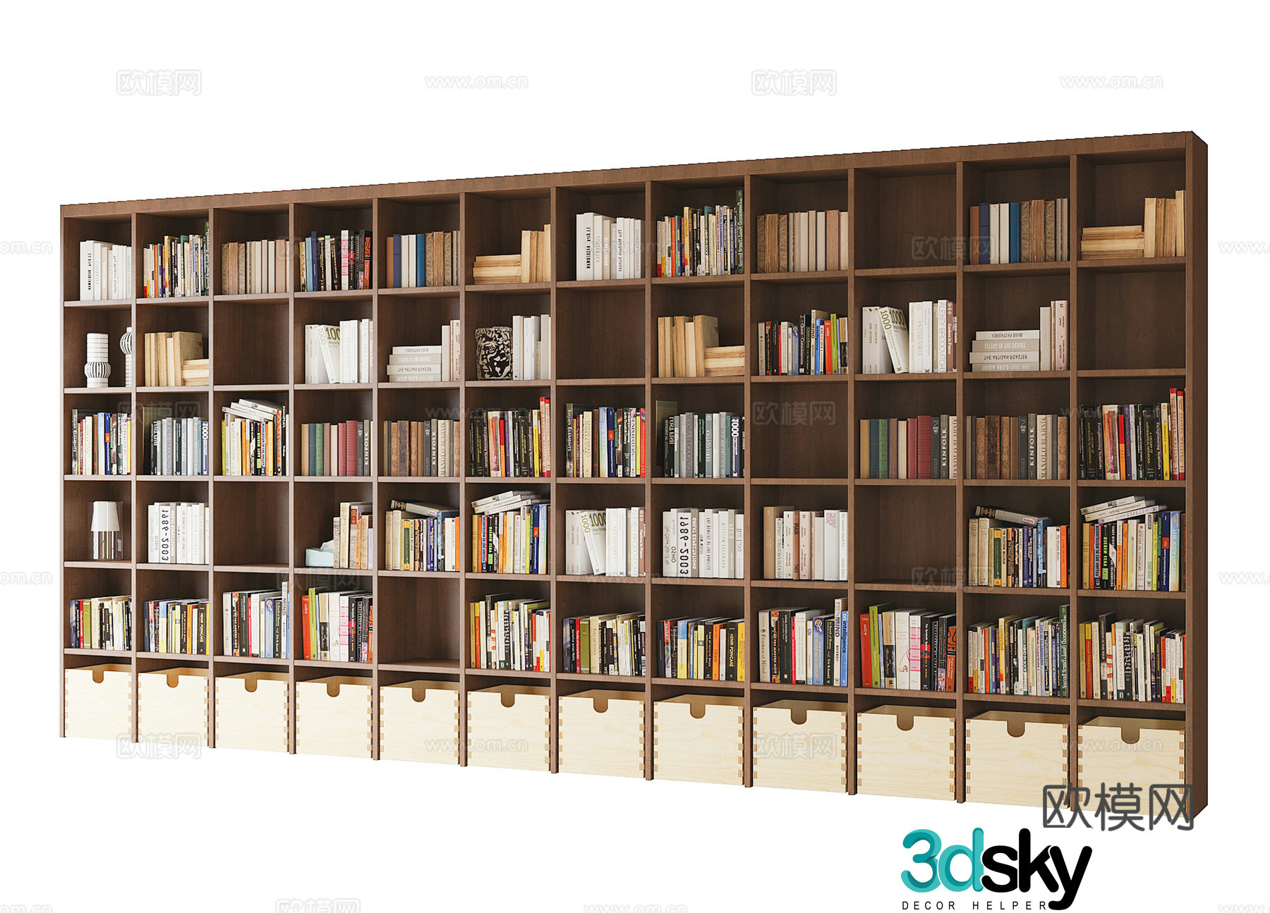 Modern bookcase Living room bookcase Book ornaments 3D model
