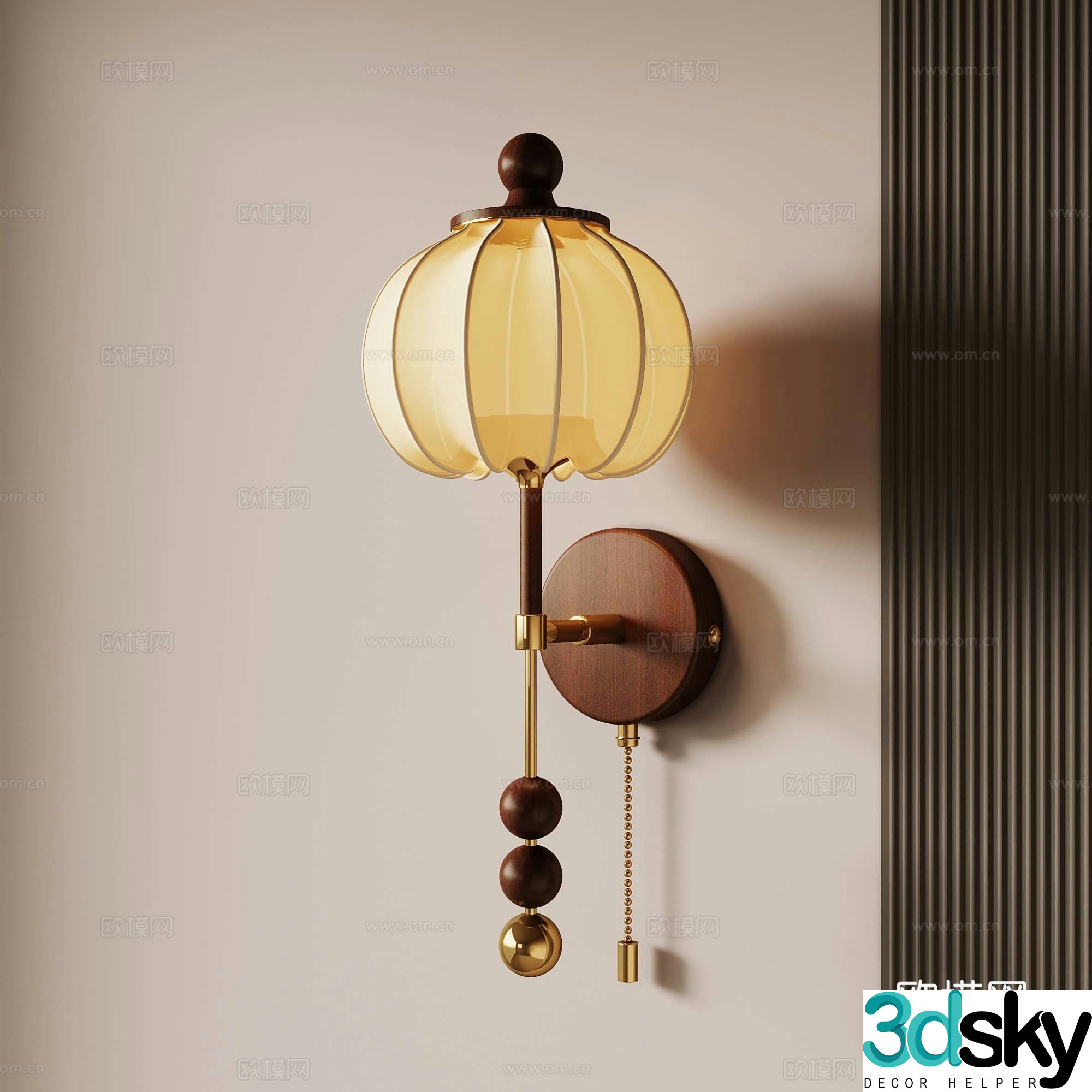 French medieval style wall lamp bedside wall lamp decorative lamp 3d model