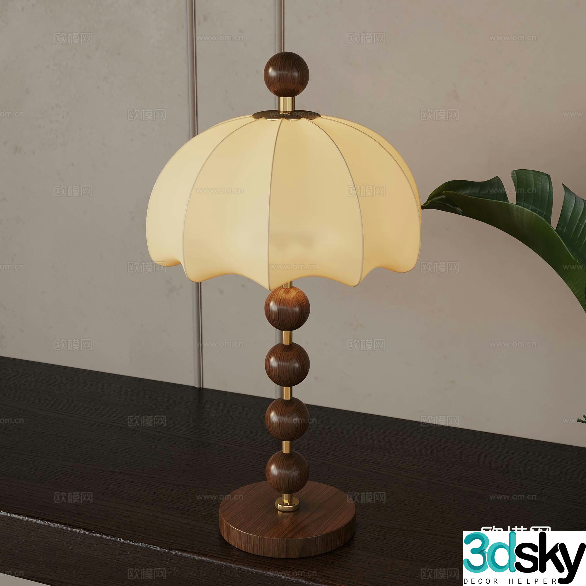 French medieval style table lamp 3d model
