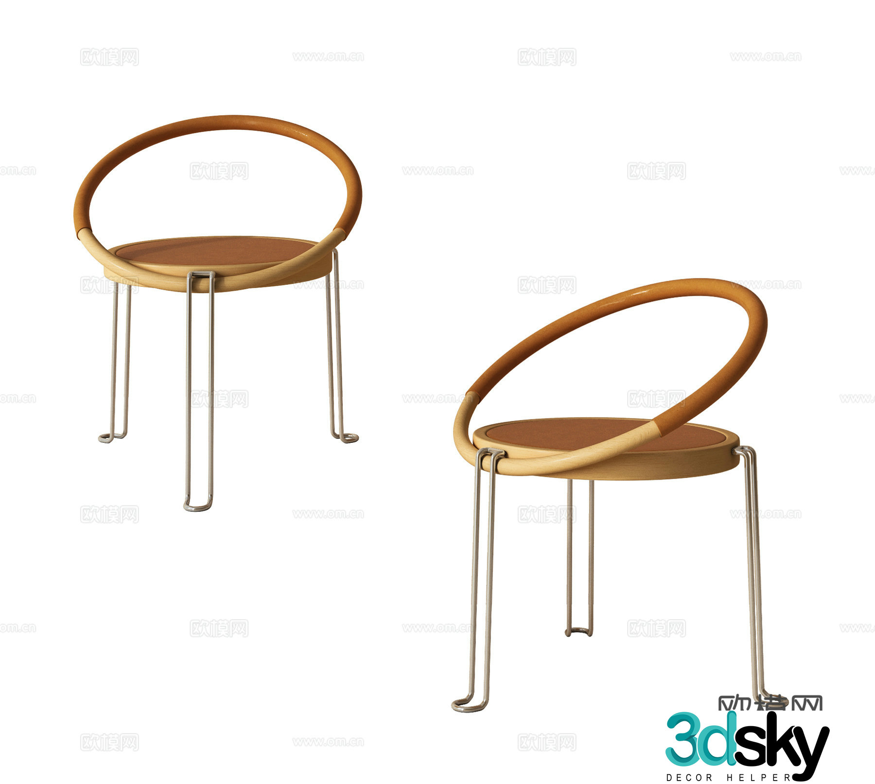 Modern dining chair leisure chair single chair book chair special shape leather single chair armchair 3d model