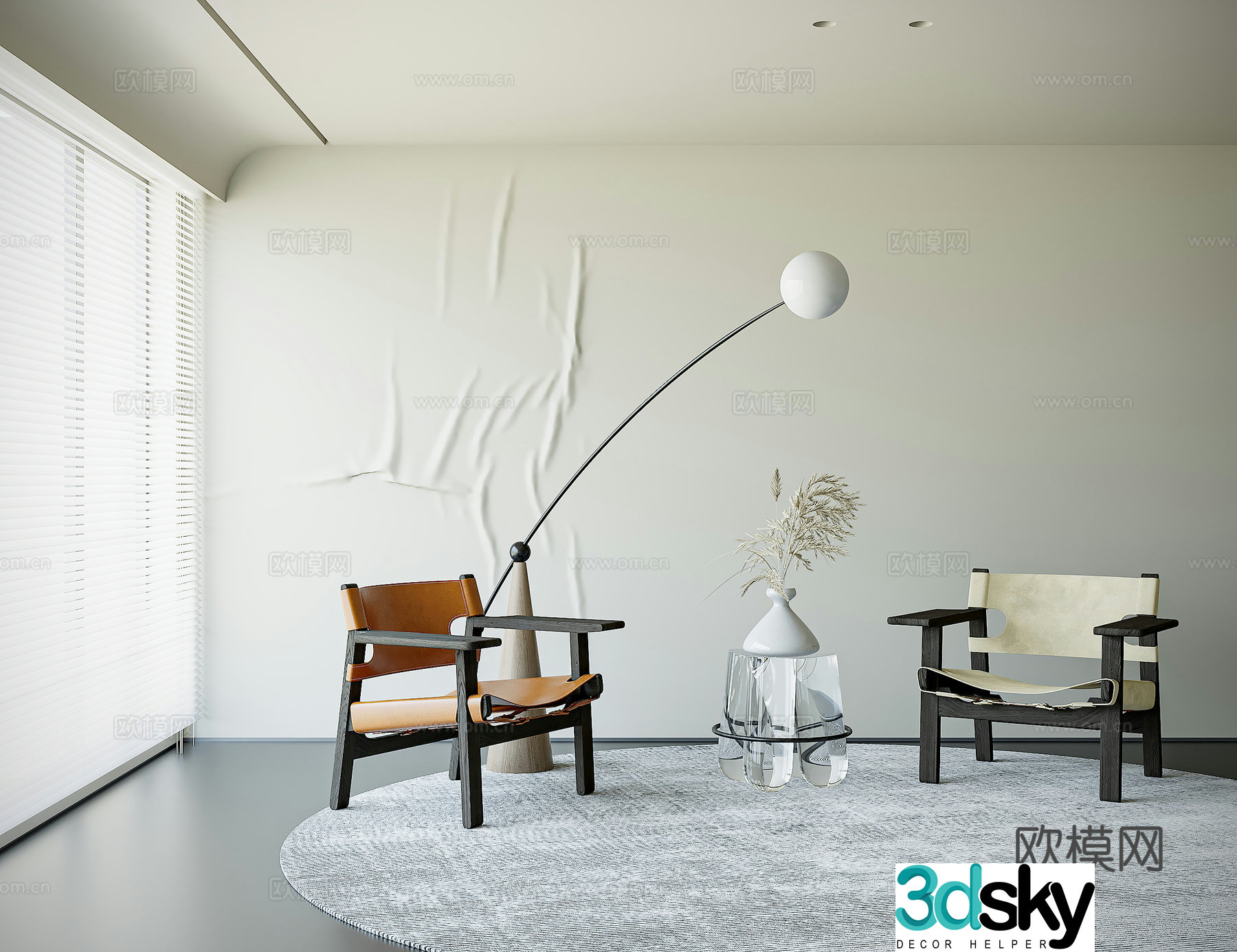 Wasabi single chair combination 3D model