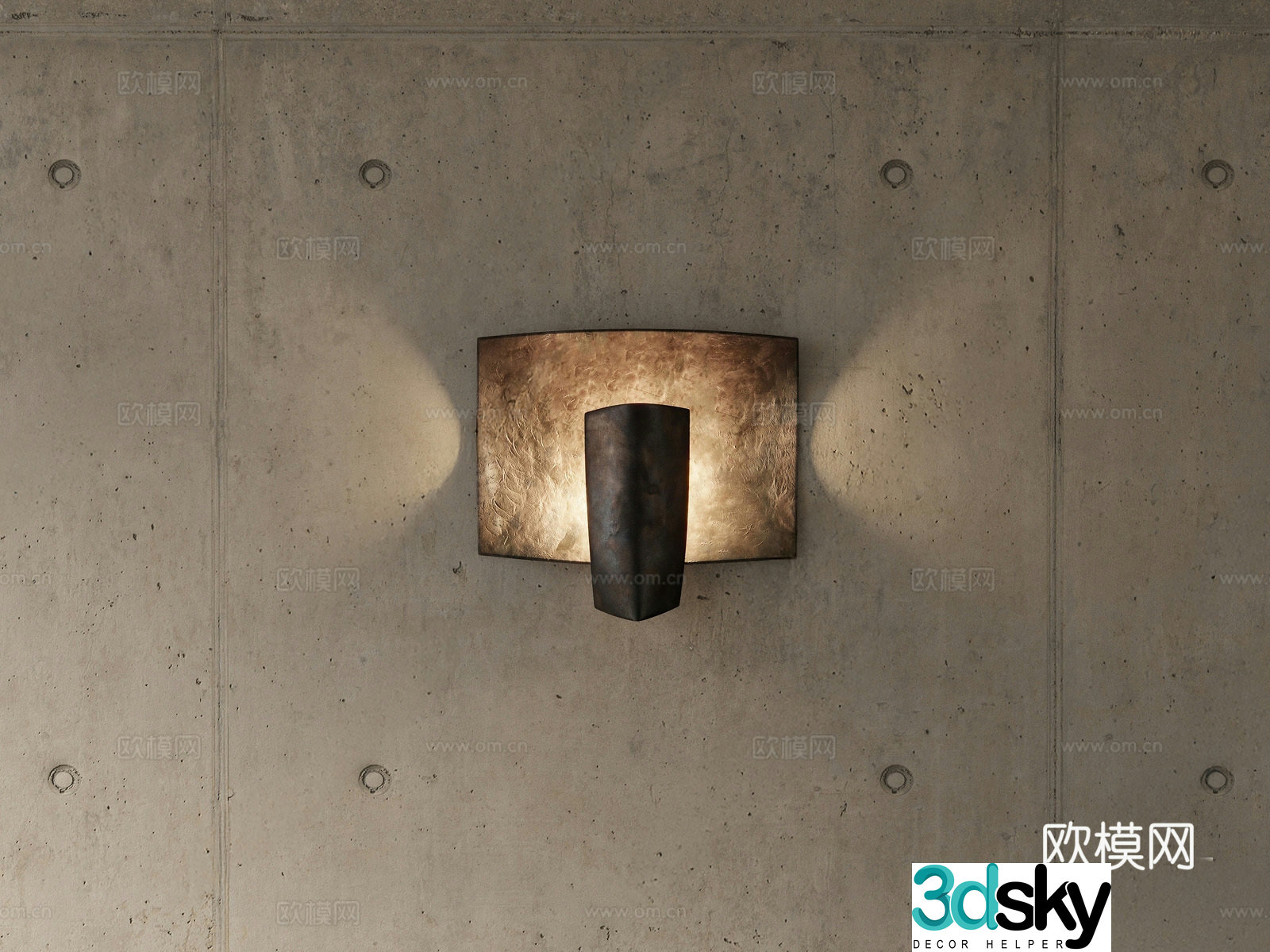 Retro medieval metal wall lamp 3d model