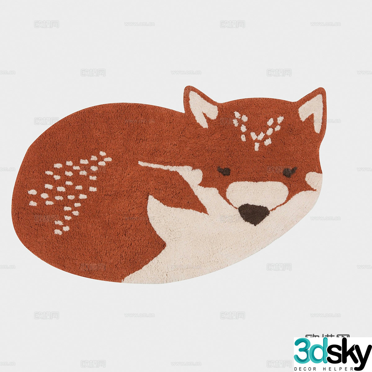 Modern cream style children’s fabric carpet 3d model