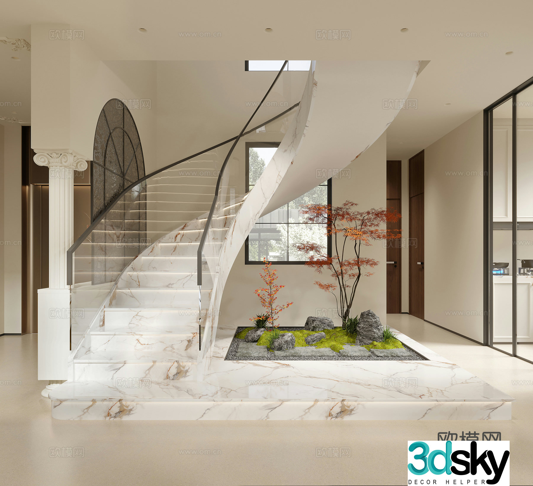 Modern stairwell 3d model