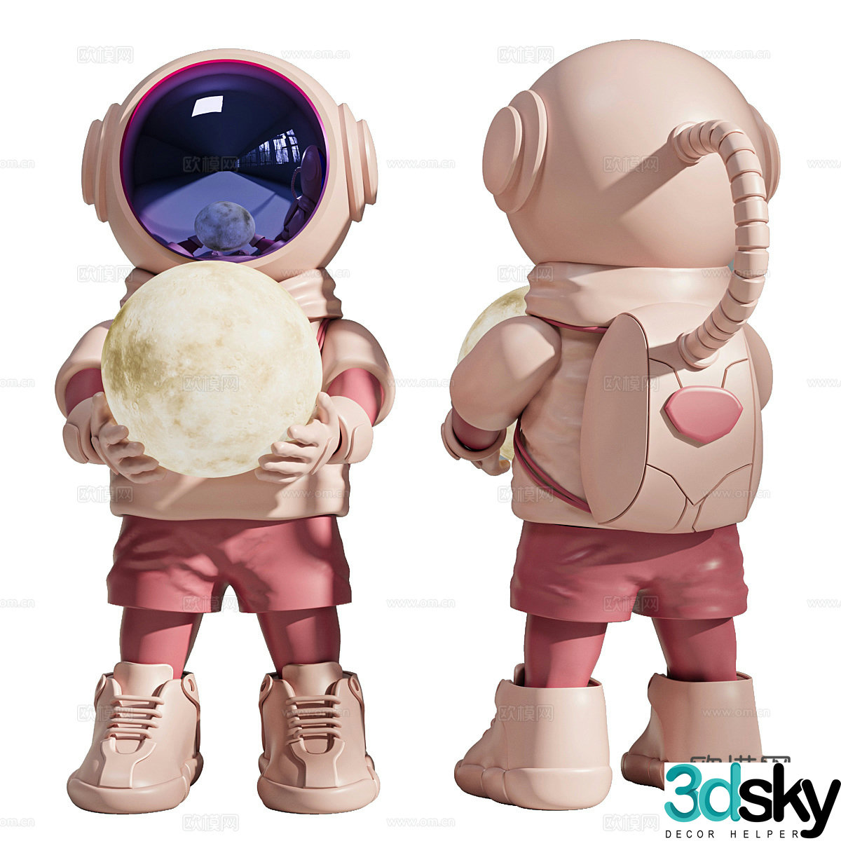 Modern Italian light luxury astronaut floor lamp 3D model