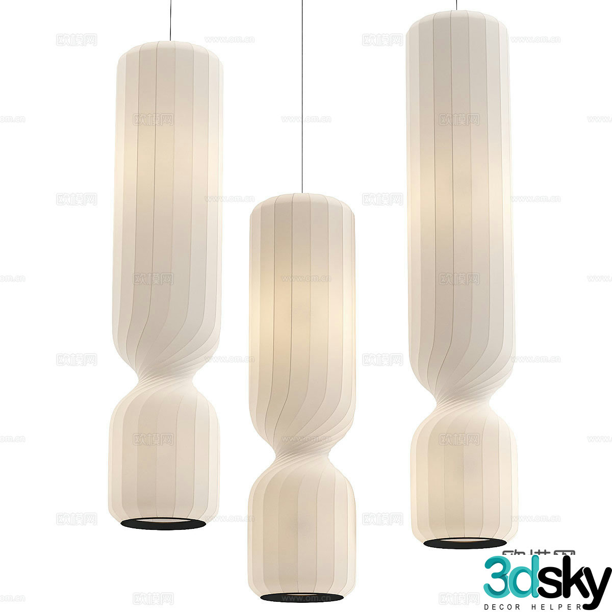 New Chinese style wasabi decorative chandelier 3D model