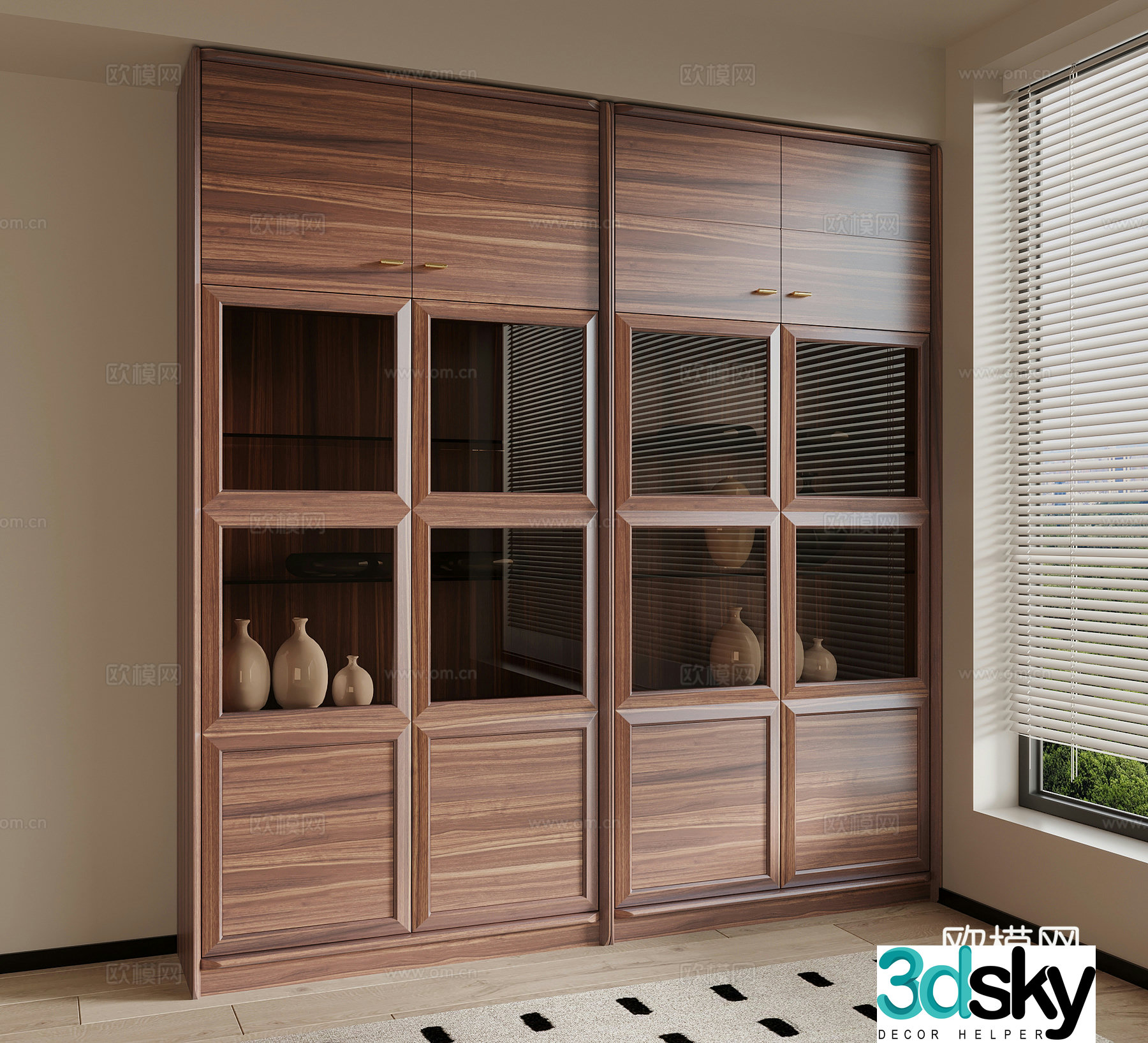 Tea cabinet New Chinese-style tea cabinet Decorative cabinet Display cabinet 3D model