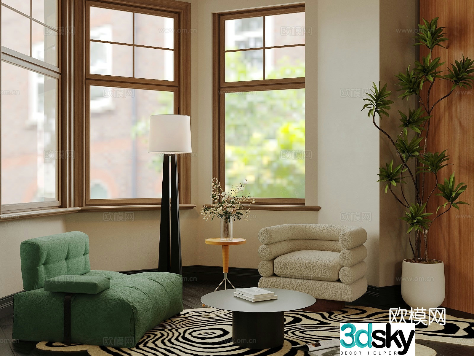 Ancient leisure chair single sofa retro lighting 3d model