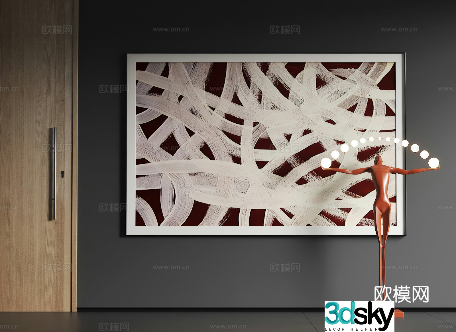 Modern large-scale hanging paintings Modern abstract hanging paintings Modern simple hanging paintings 3d model