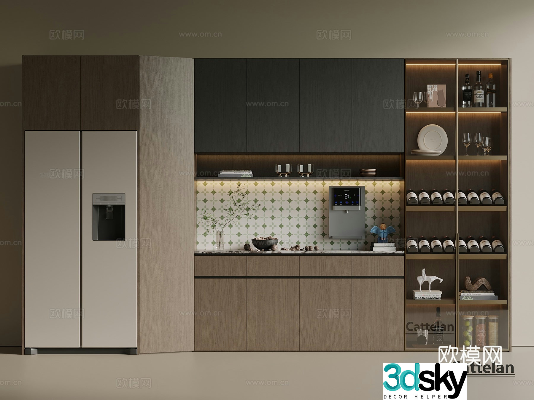 Italian style medieval wine cabinet refrigerator wine cabinet glass wine cabinet shoe cabinet wine cabinet restaurant wine 3D model