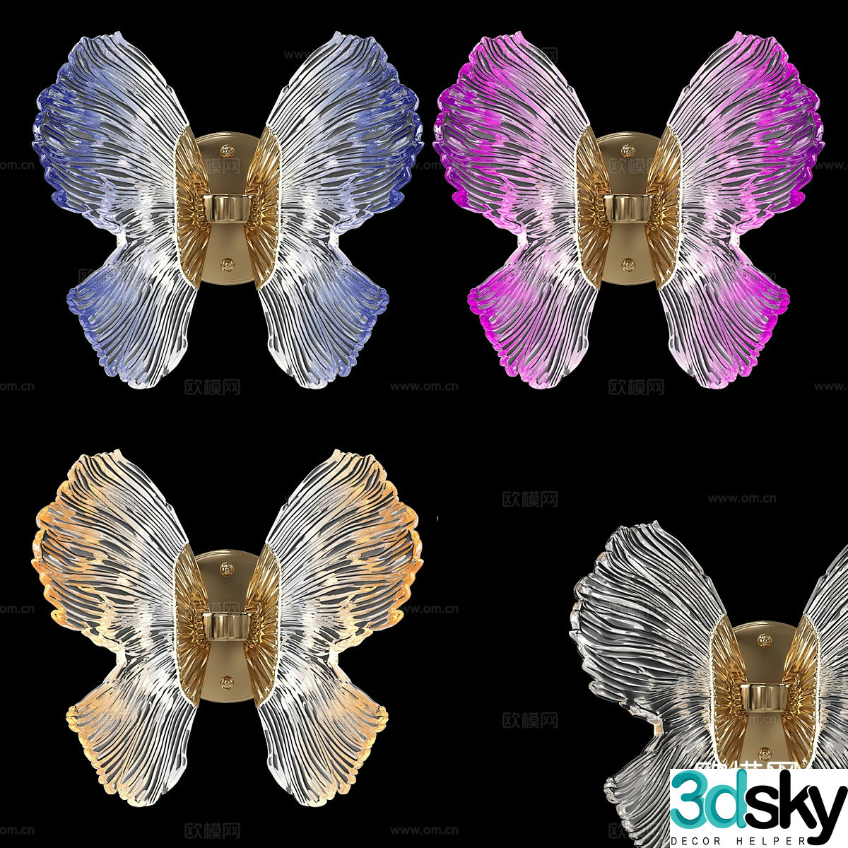 Modern simple wall lamp wall lamp simple wall lamp butterfly wall lamp decorative wall lamp 3d model
