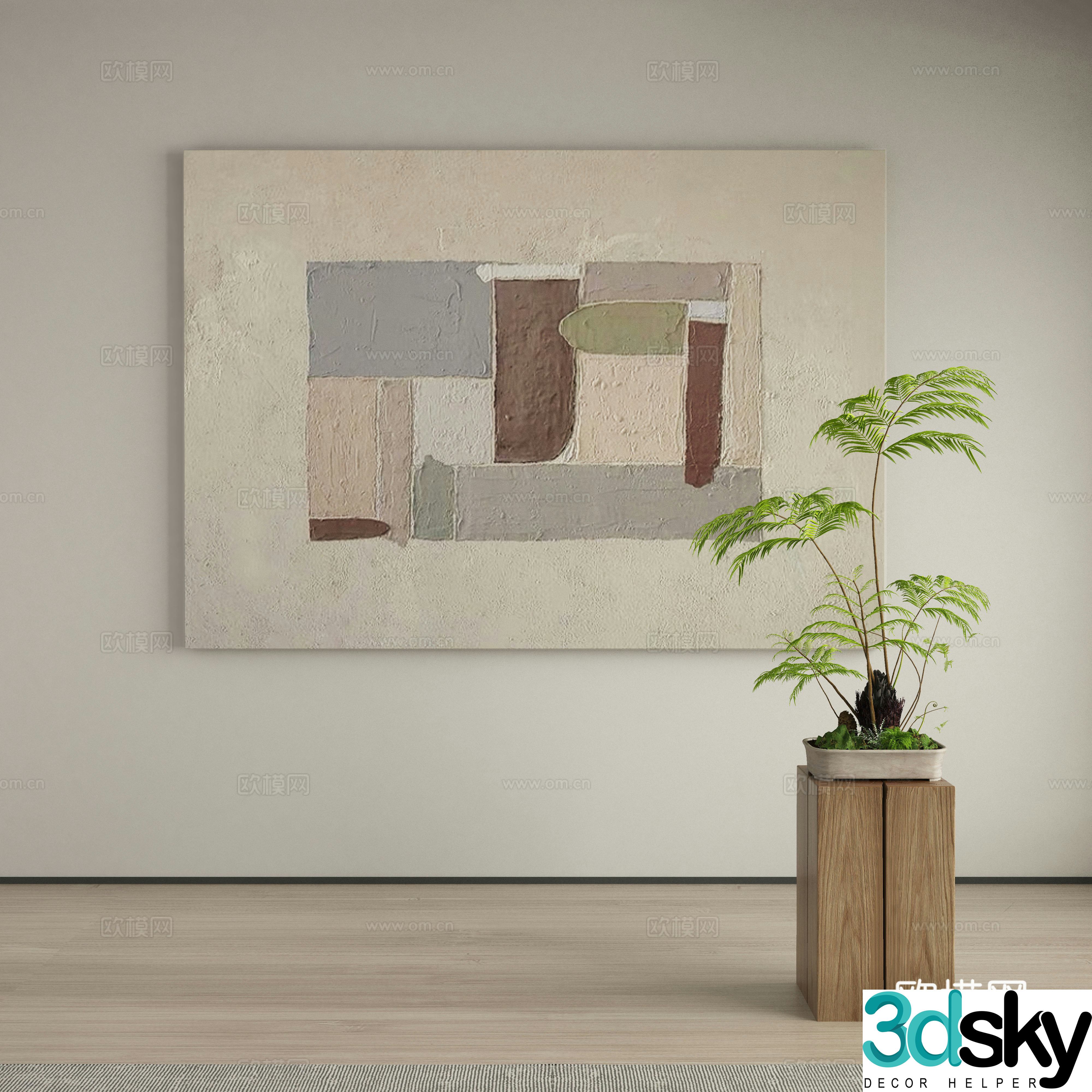 Modern Wasabi Hanging Painting Oil Painting 3D Model