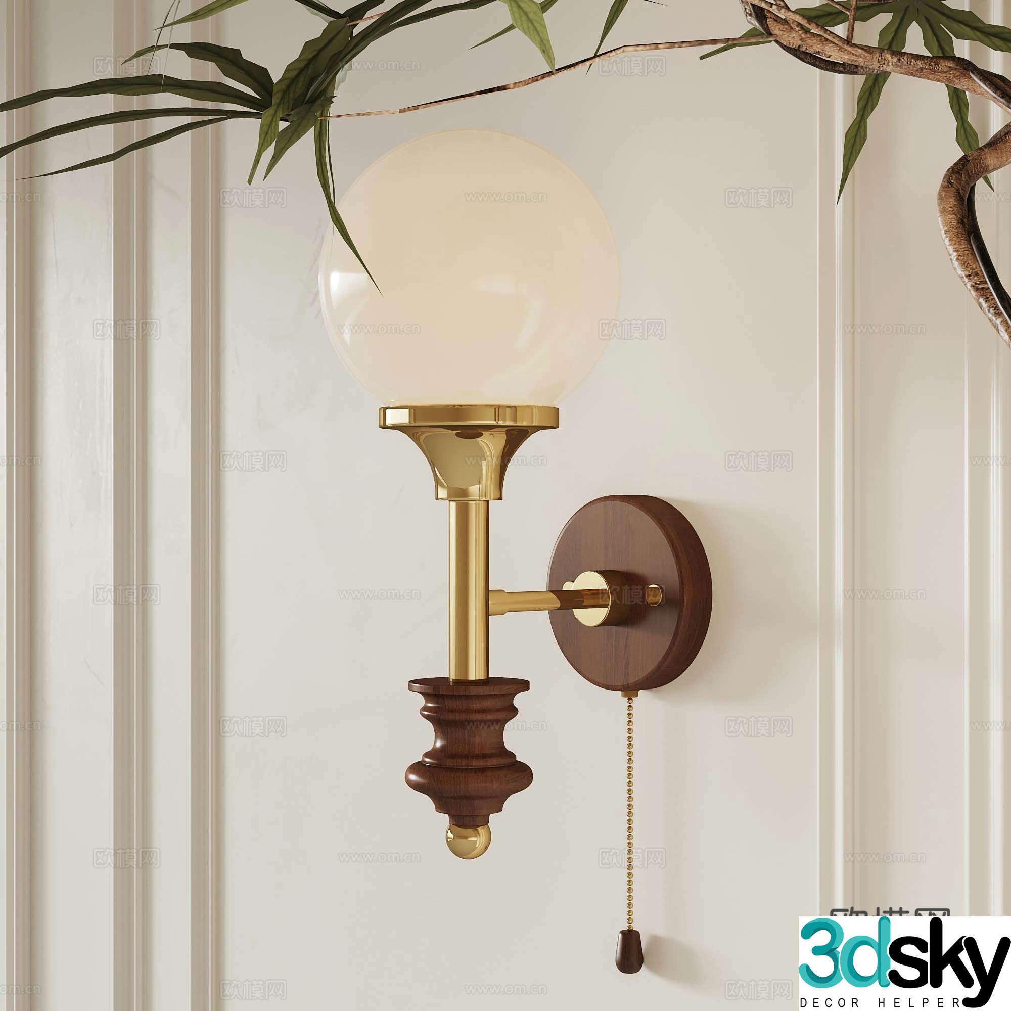French medieval wall light 3D model