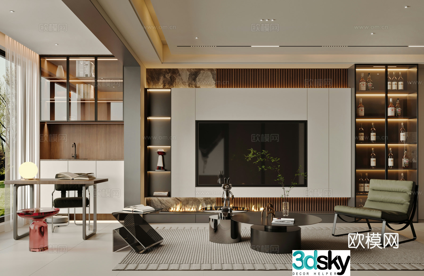 Modern living room 3d model
