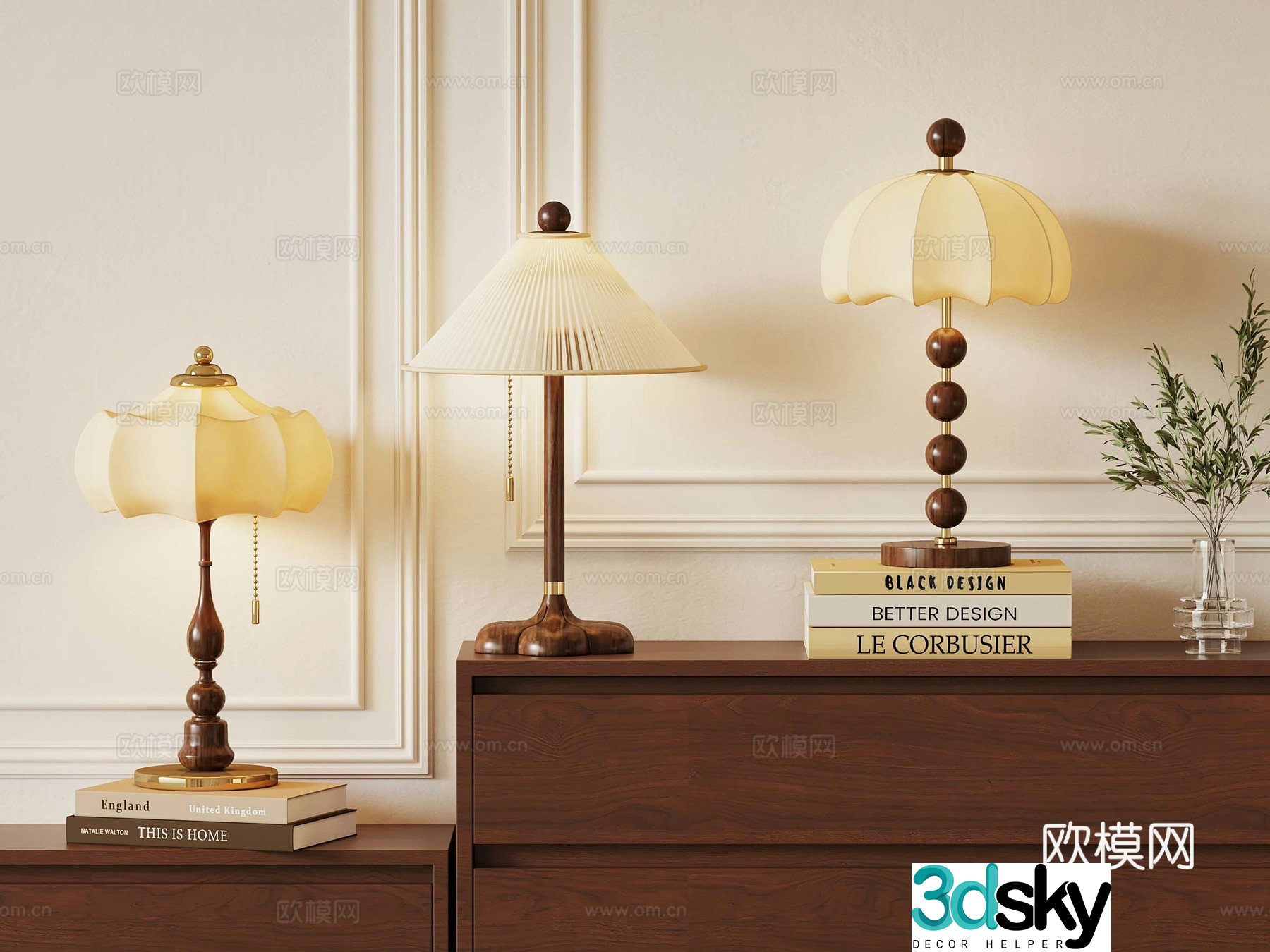 French medieval style table lamp 3d model