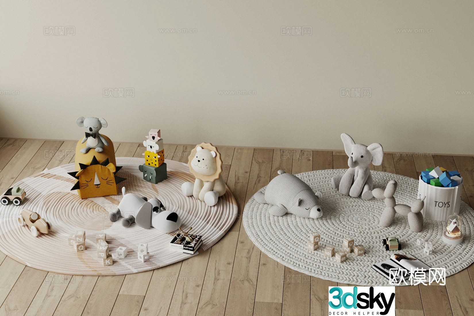 Modern toy doll combination Plush toy Plush doll 3d model