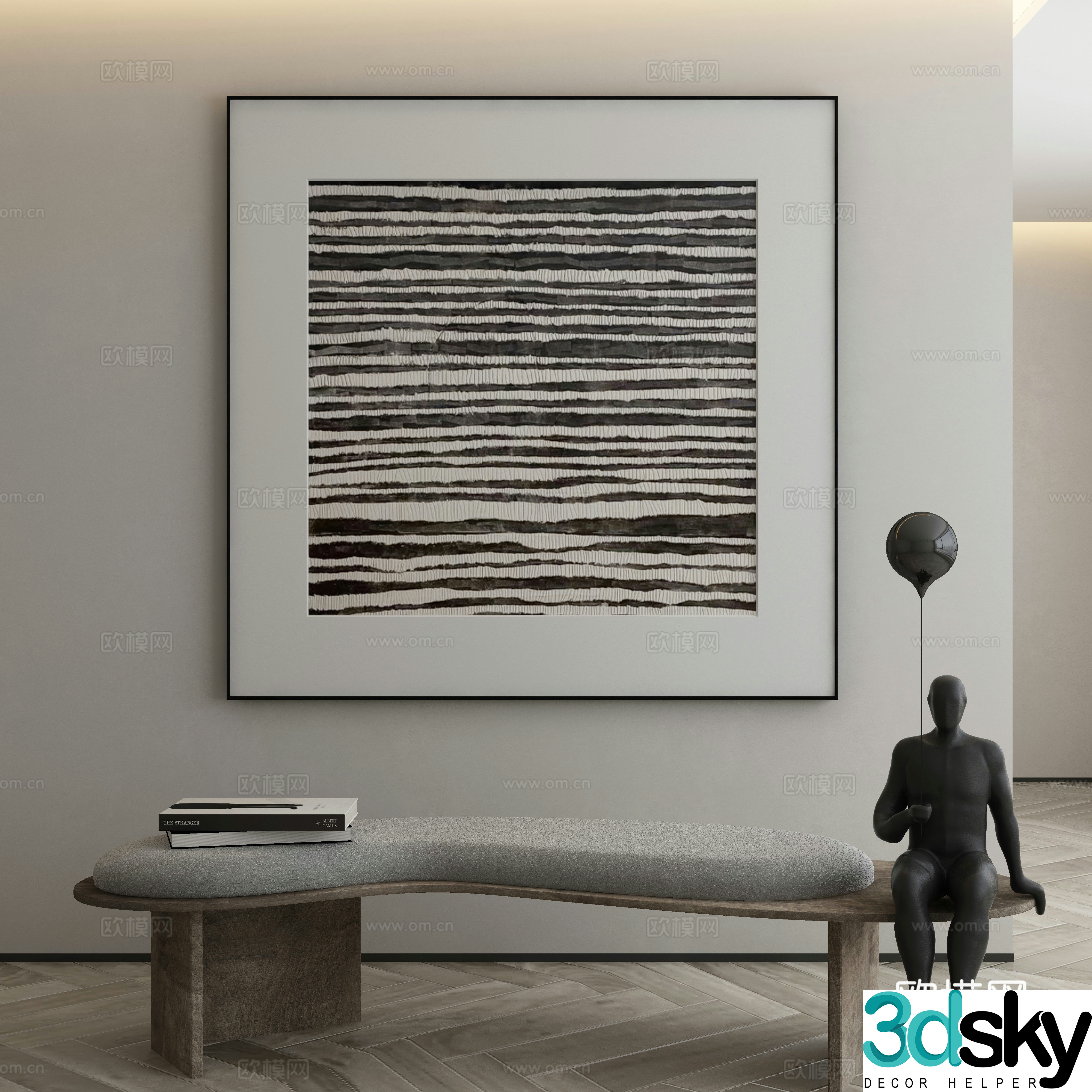 Modern Wasabi Hanging Painting Oil Painting 3D Model