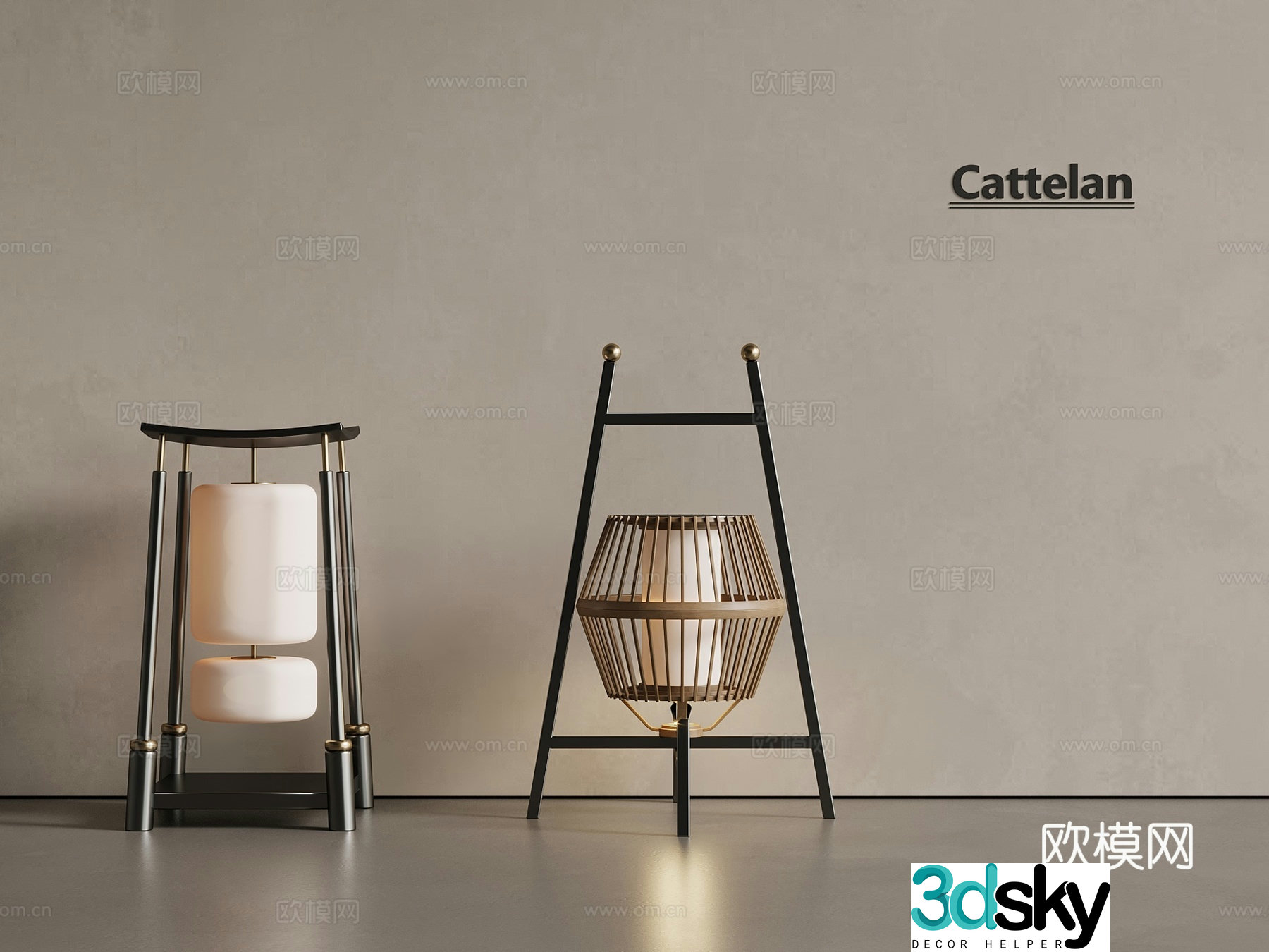 New Chinese style medieval courtyard light street lamp floor lamp outdoor lamp 3d model