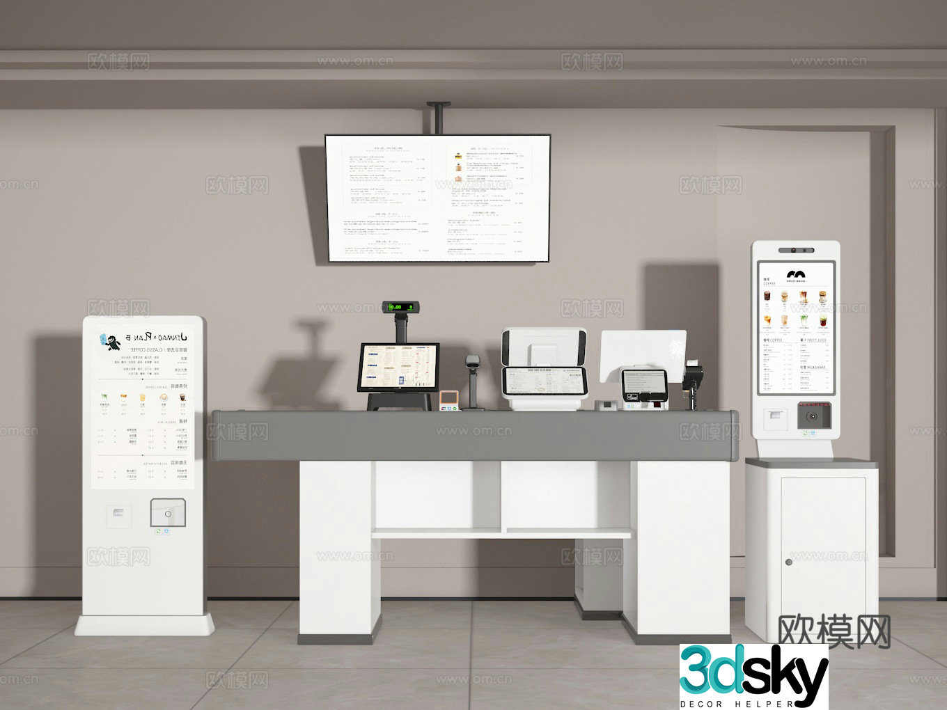 Checkout counter 3d model