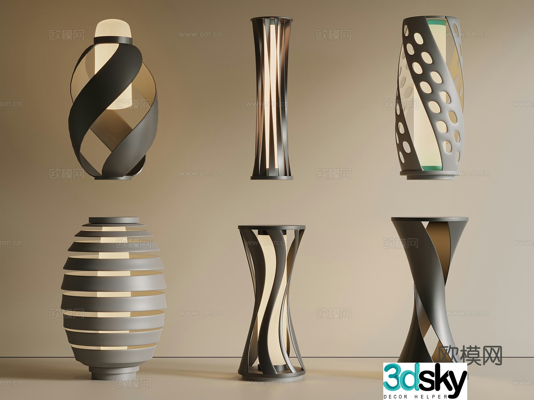Light luxury cream lighting device single lamp courtyard lamp model floor lamp street lamp 3d model