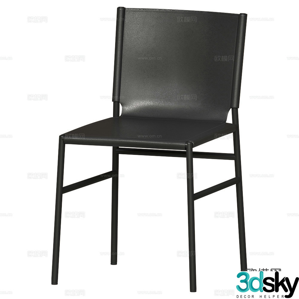 Modern Italian minimalist leather chair 3d model
