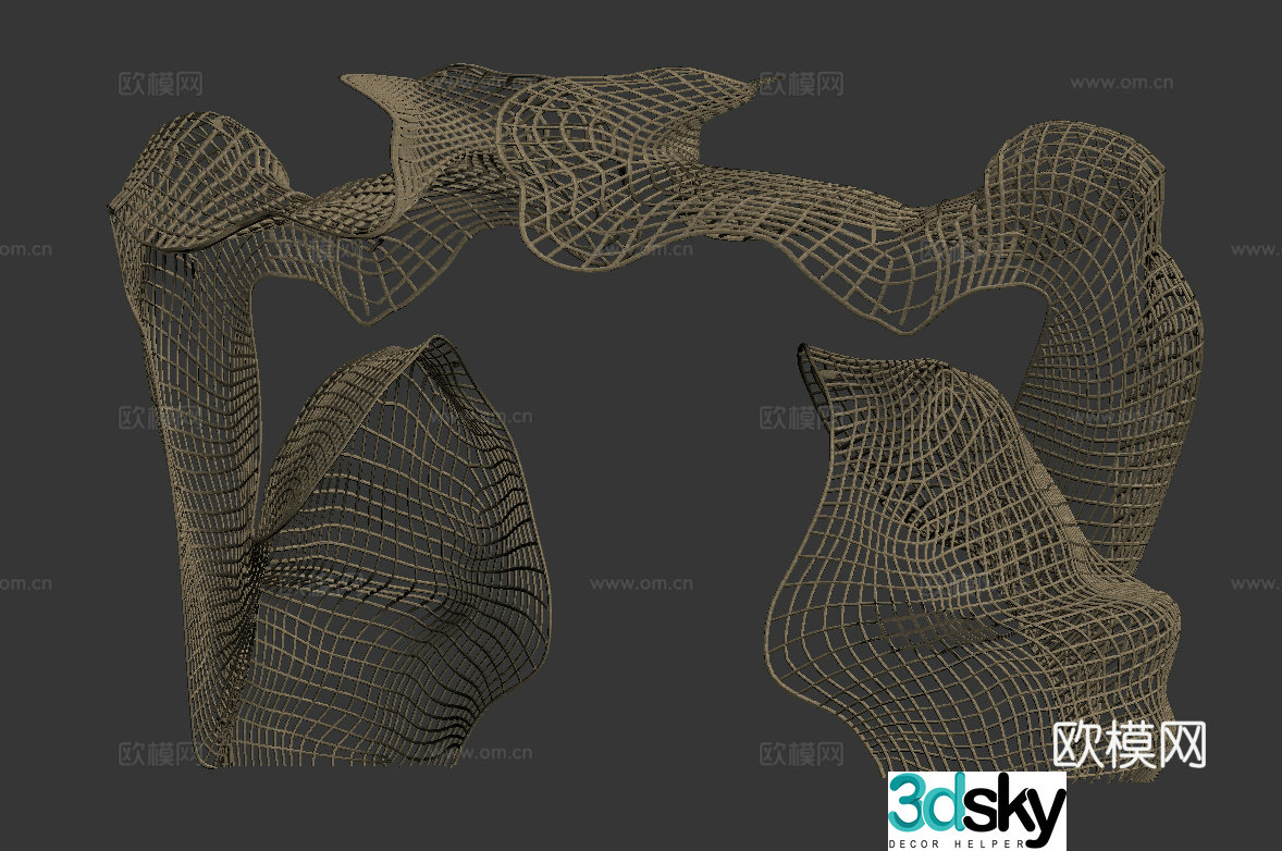 City grid sculpture 3d model