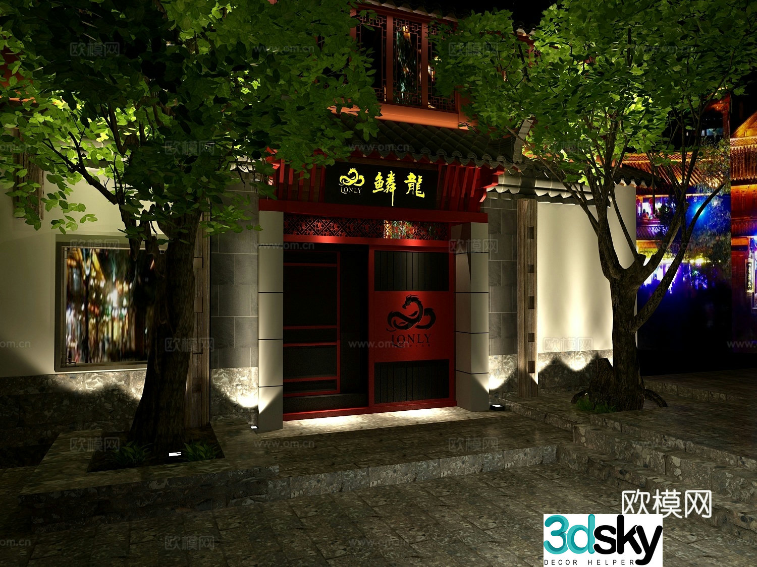 Lijiang ancient city gate head 3D model
