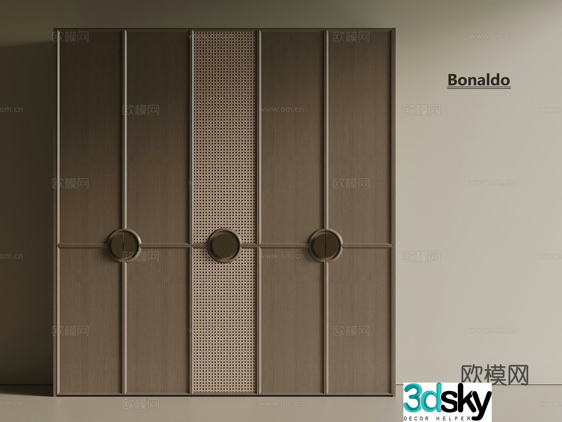 Middle Ages Wabi Saliva Wardrobe Master Bedroom Wardrobe Bedroom Wardrobe Customized Wardrobe 3D Model