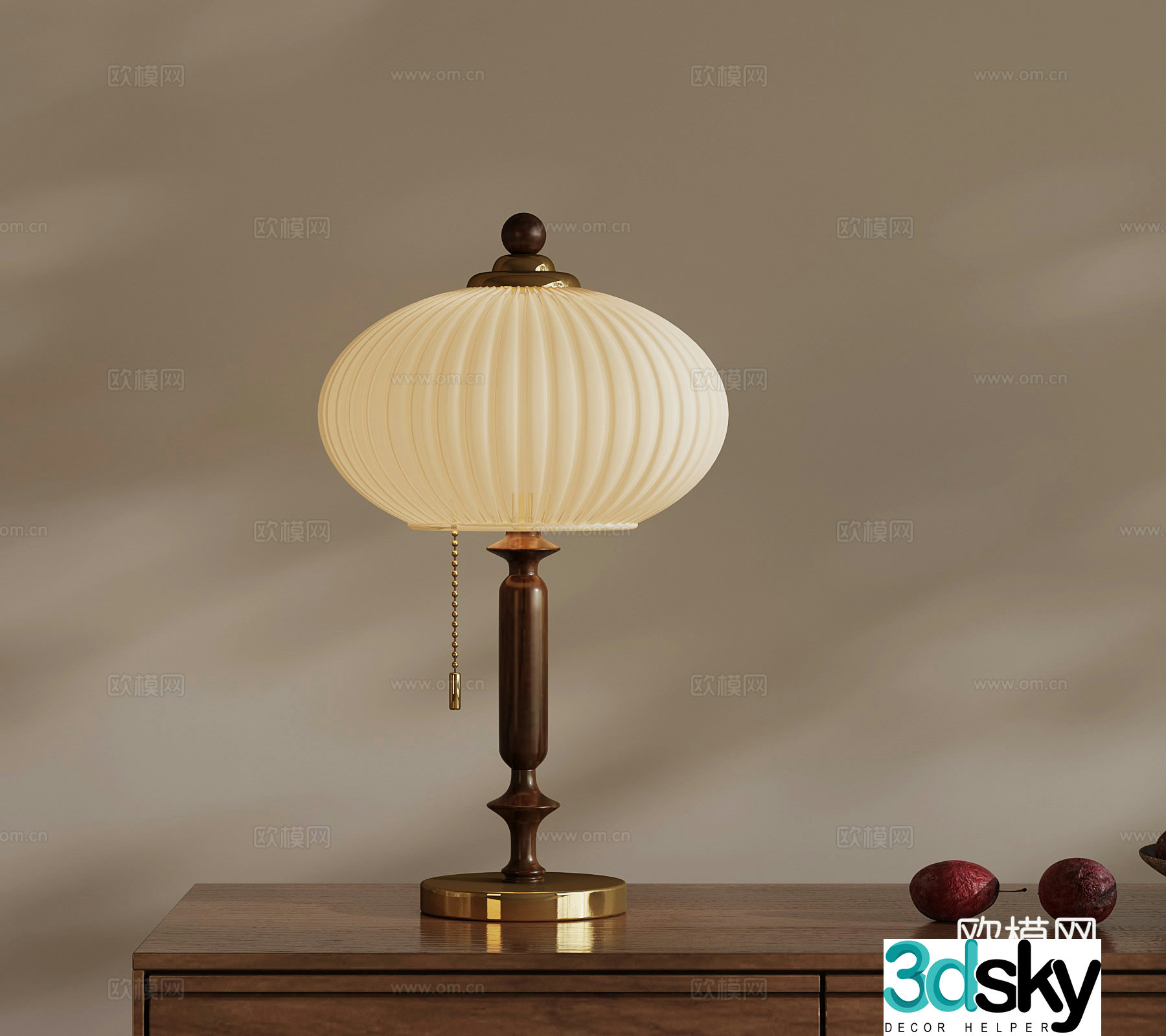 Table lamp French medieval style table lamp 3D model
