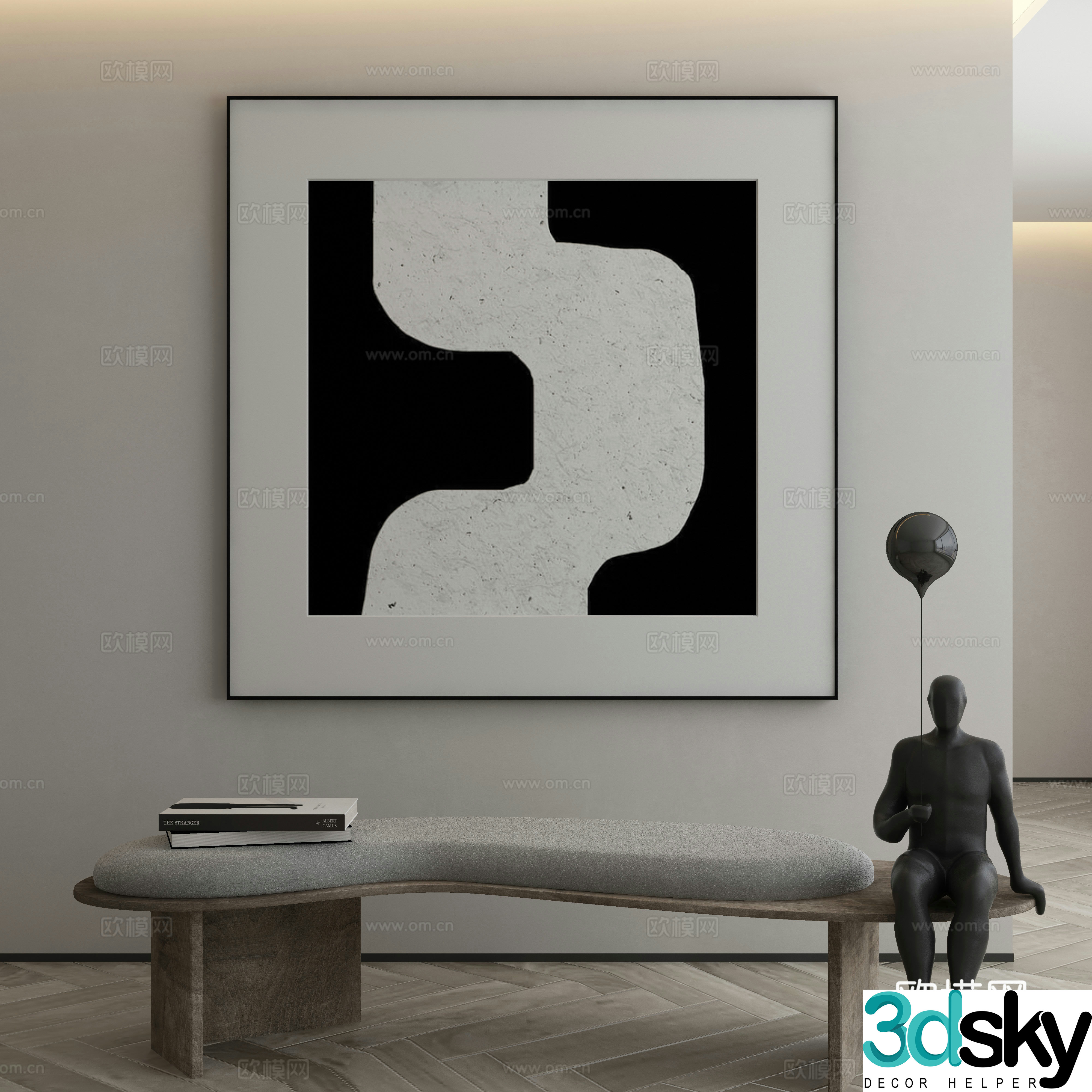 Modern Wasabi Hanging Painting Oil Painting 3D Model