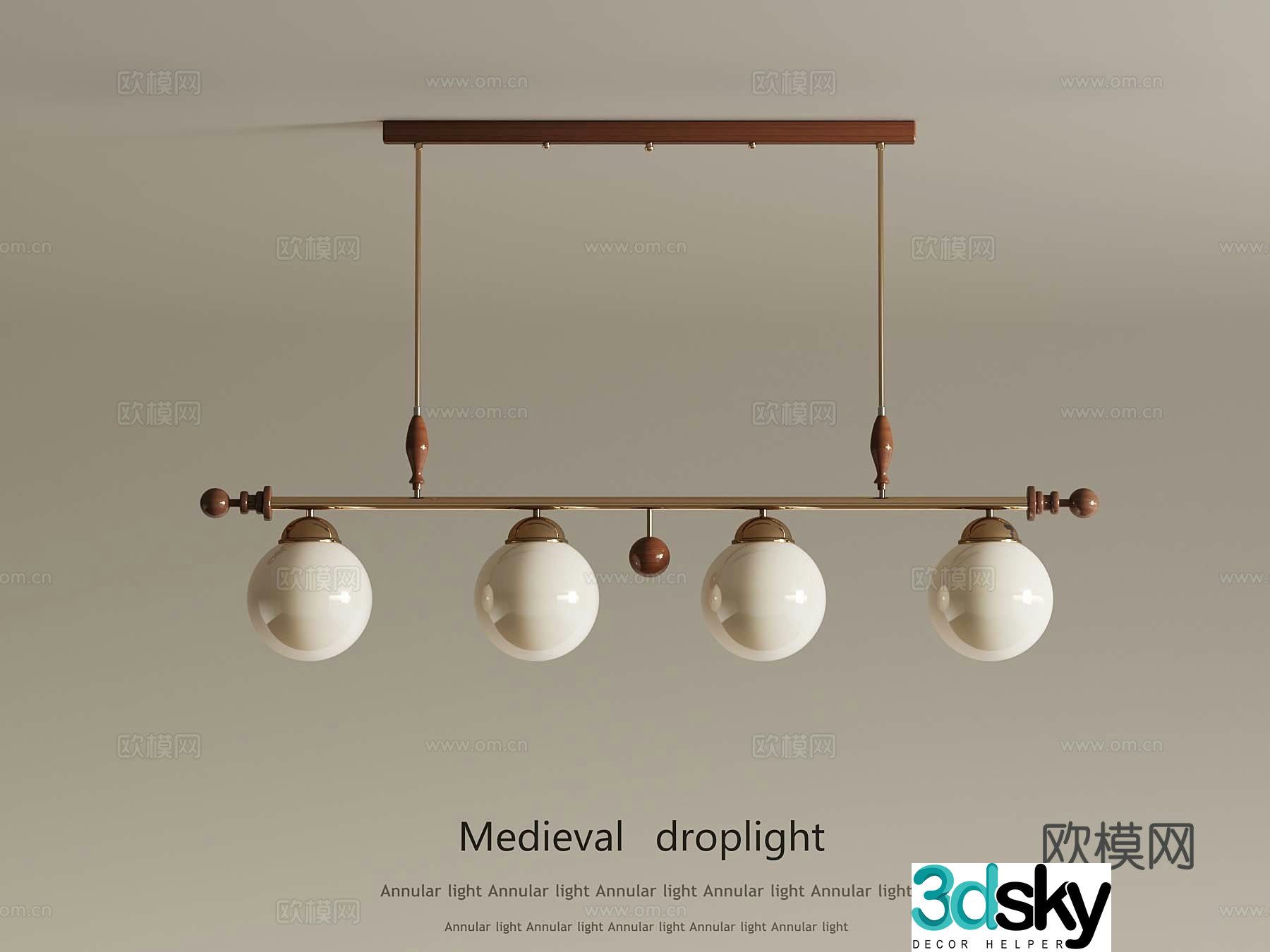 French medieval style chandelier restaurant chandelier 3d model